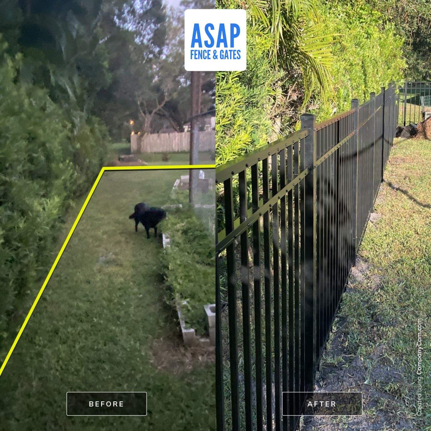 Bradenton, FL 4 ft. Tall 3-Rail Black Aluminum Fence by Asap fence and gates, LLC