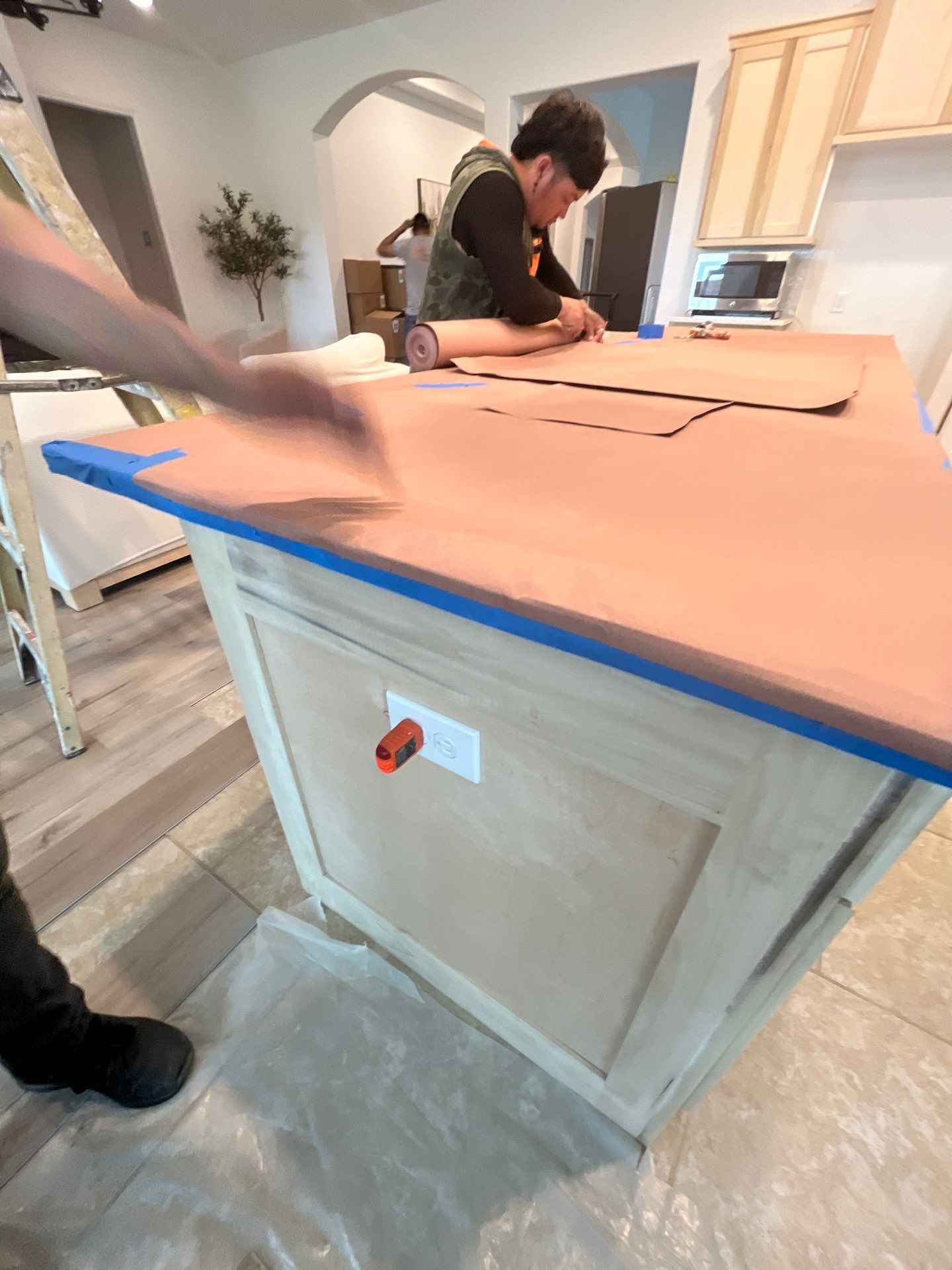 Kitchen Remodel using Water mitigation equipment by L&T General Contractors and Restoration INC