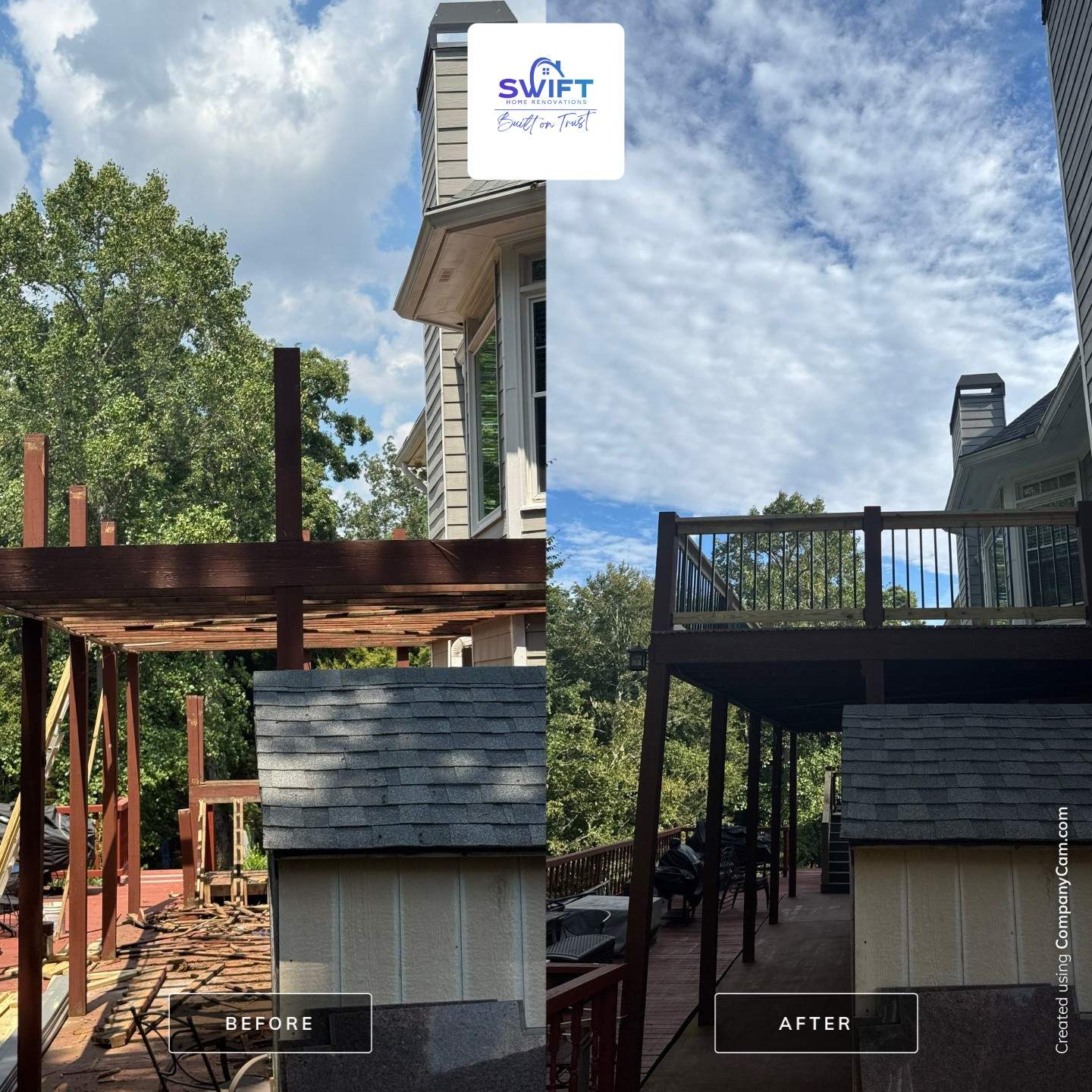Multi-Level Composite Deck and Staircase Installation in Stonecrest by Swift Home Renovations