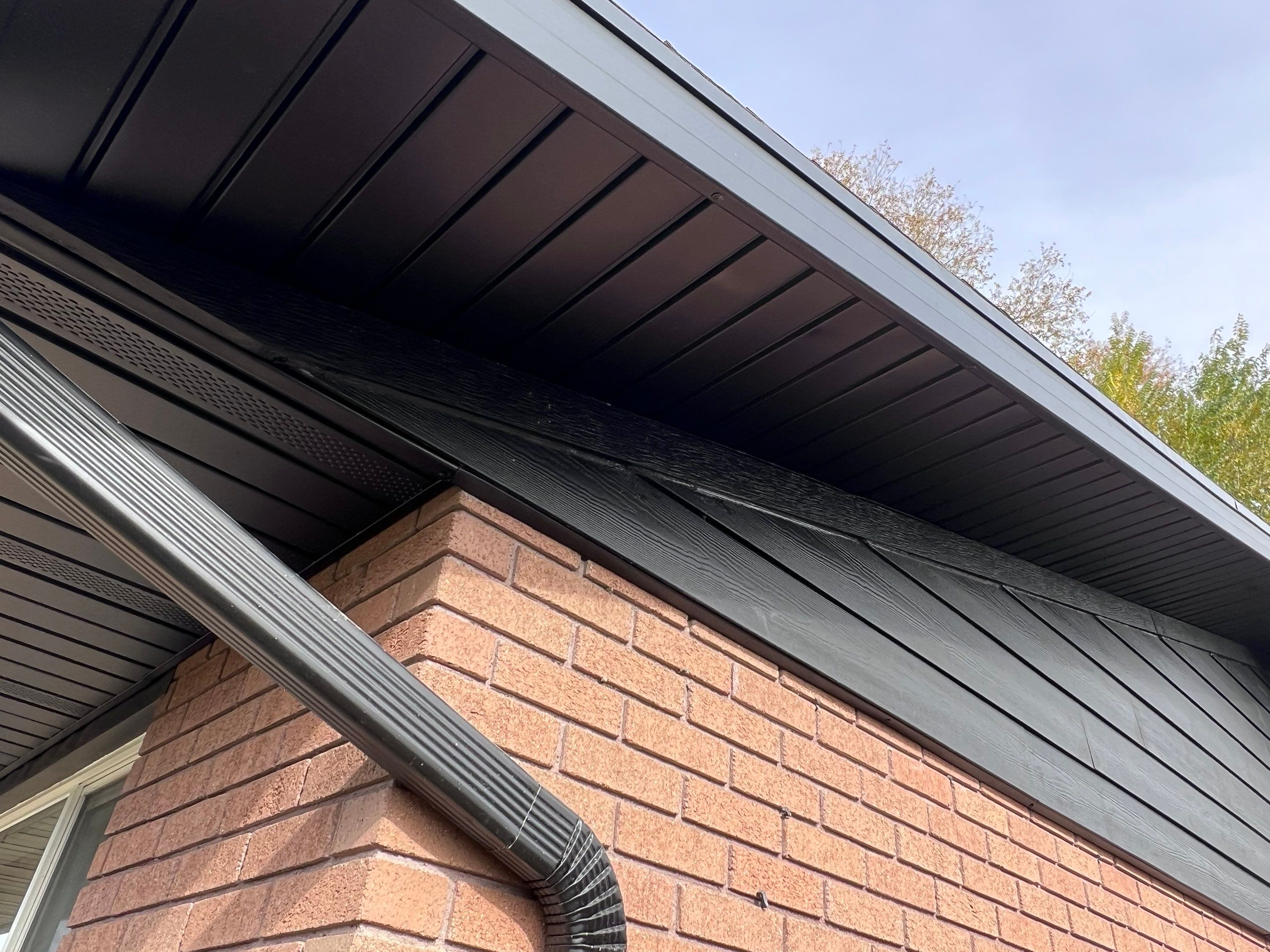 Pleasant Grove | Aluminum Demo & Custom Hardie Accent | Midnight Black by Ideal Siding Utah
