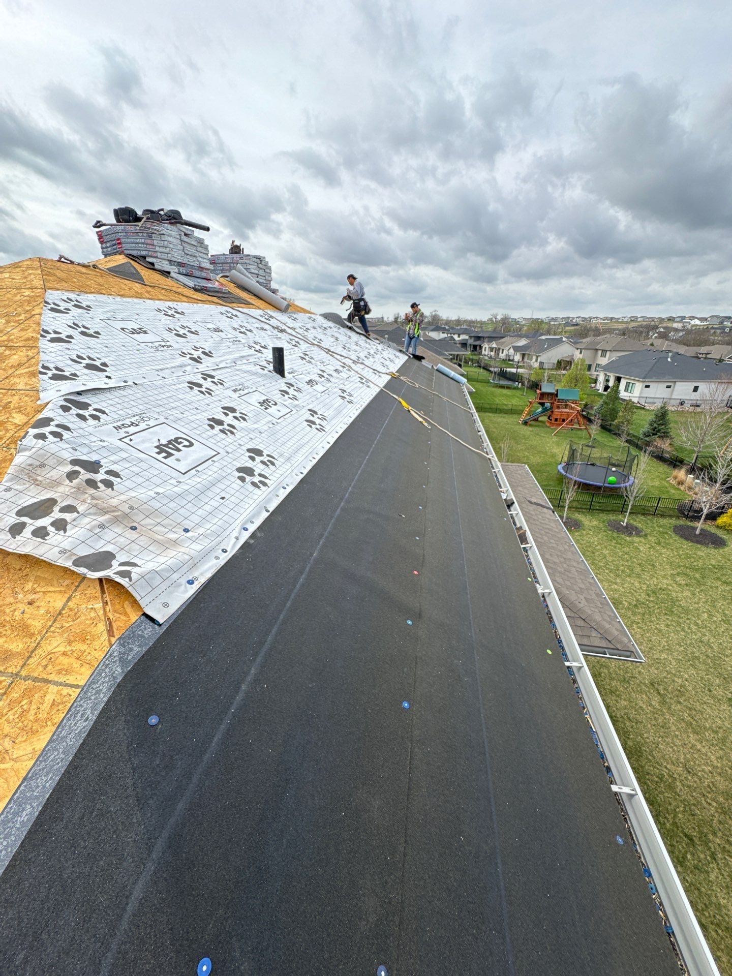 Residential Roof Restoration and Interior Ceiling Leak Repair in Omaha by Crows Roofing LLC