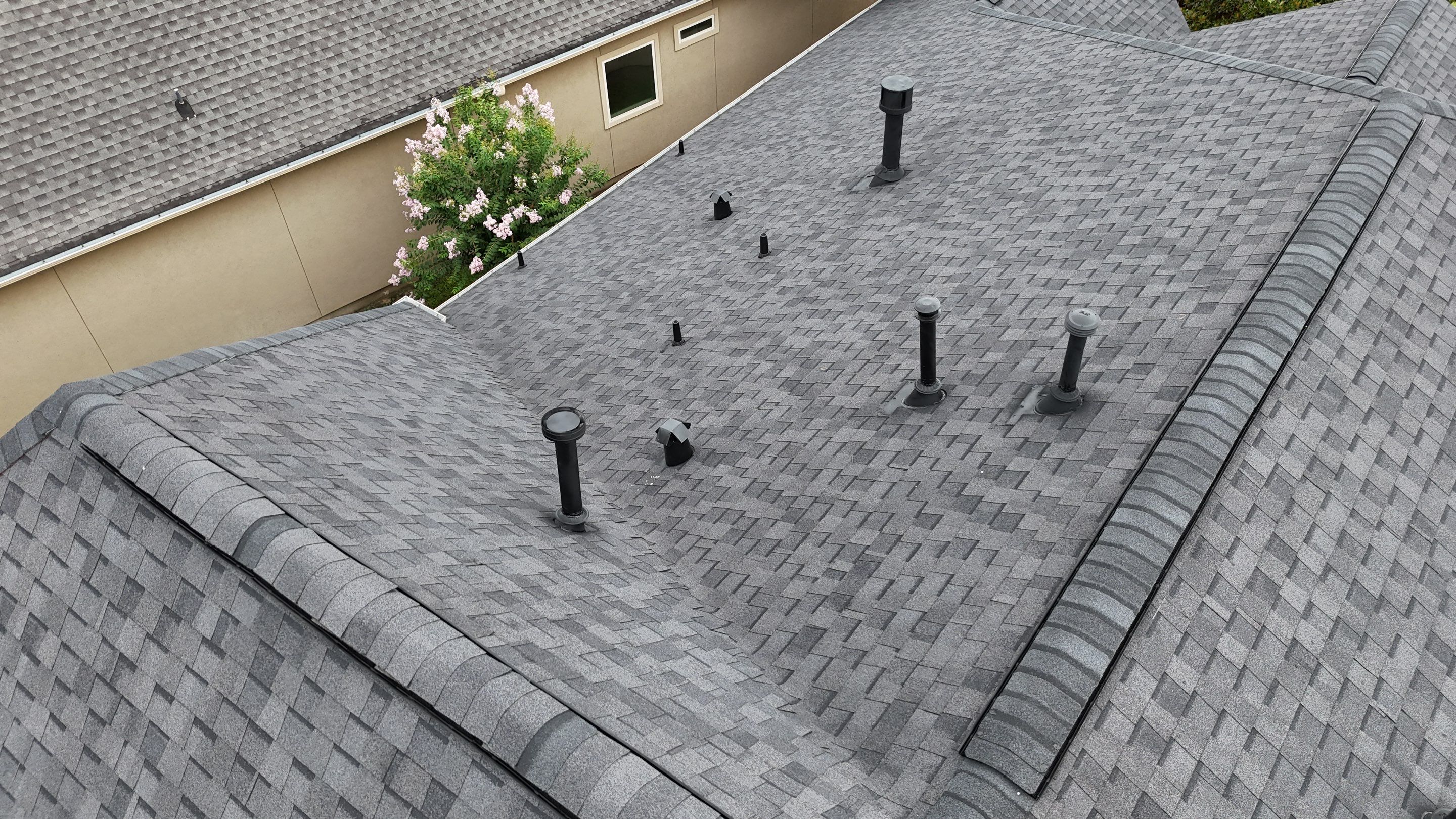 Residential Roofing Installation using Certainteed Landmark after last year's tornado in Cypress by Core Four Roofing