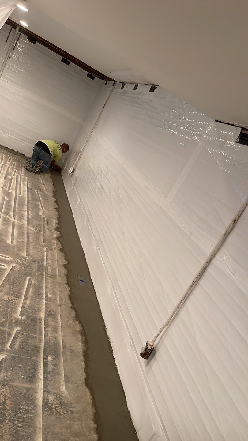 Embedded Fiber Reinforcement and Basement Waterproofing using GrateDrain Waterproofing System by Toledo Basement Repair