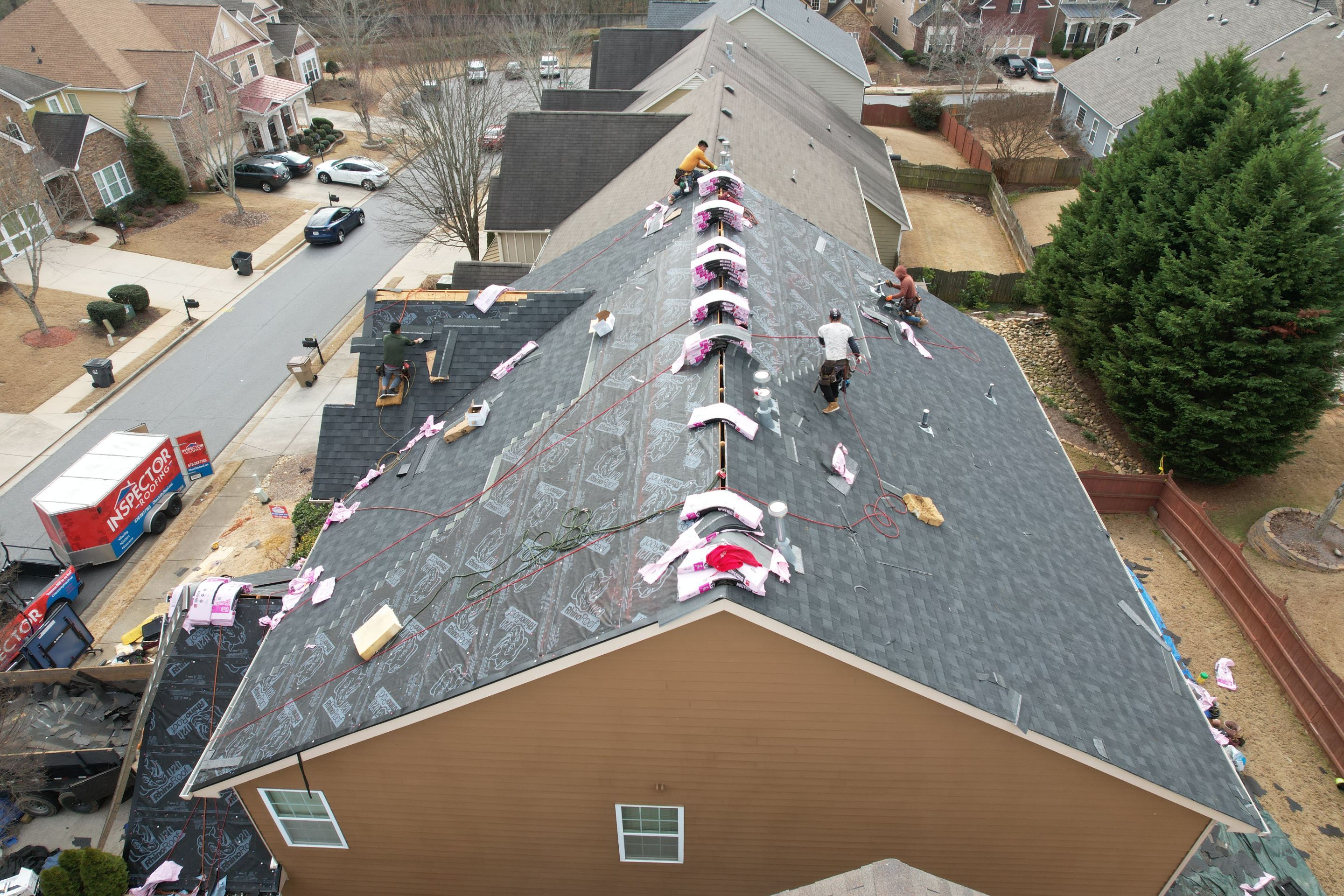 Residential Roofing Installation using Owens Corning by Inspector Roofing and Restoration