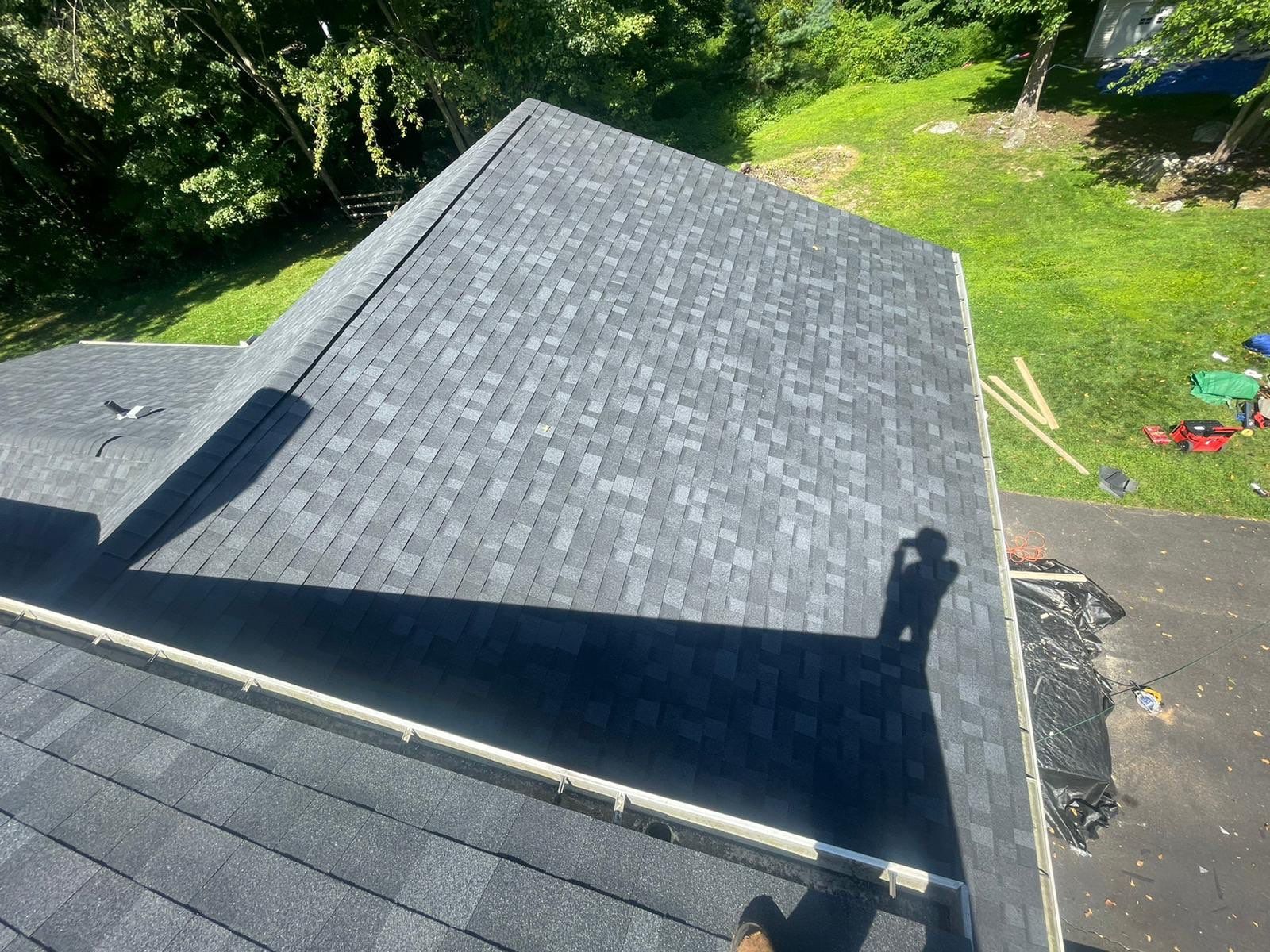 Residential Roofing Installation using Owens Corning TruDefinition Duration AR - Onyx Black & New Siding Using Mainstreet Charcoal Gray by A Plus Exterior