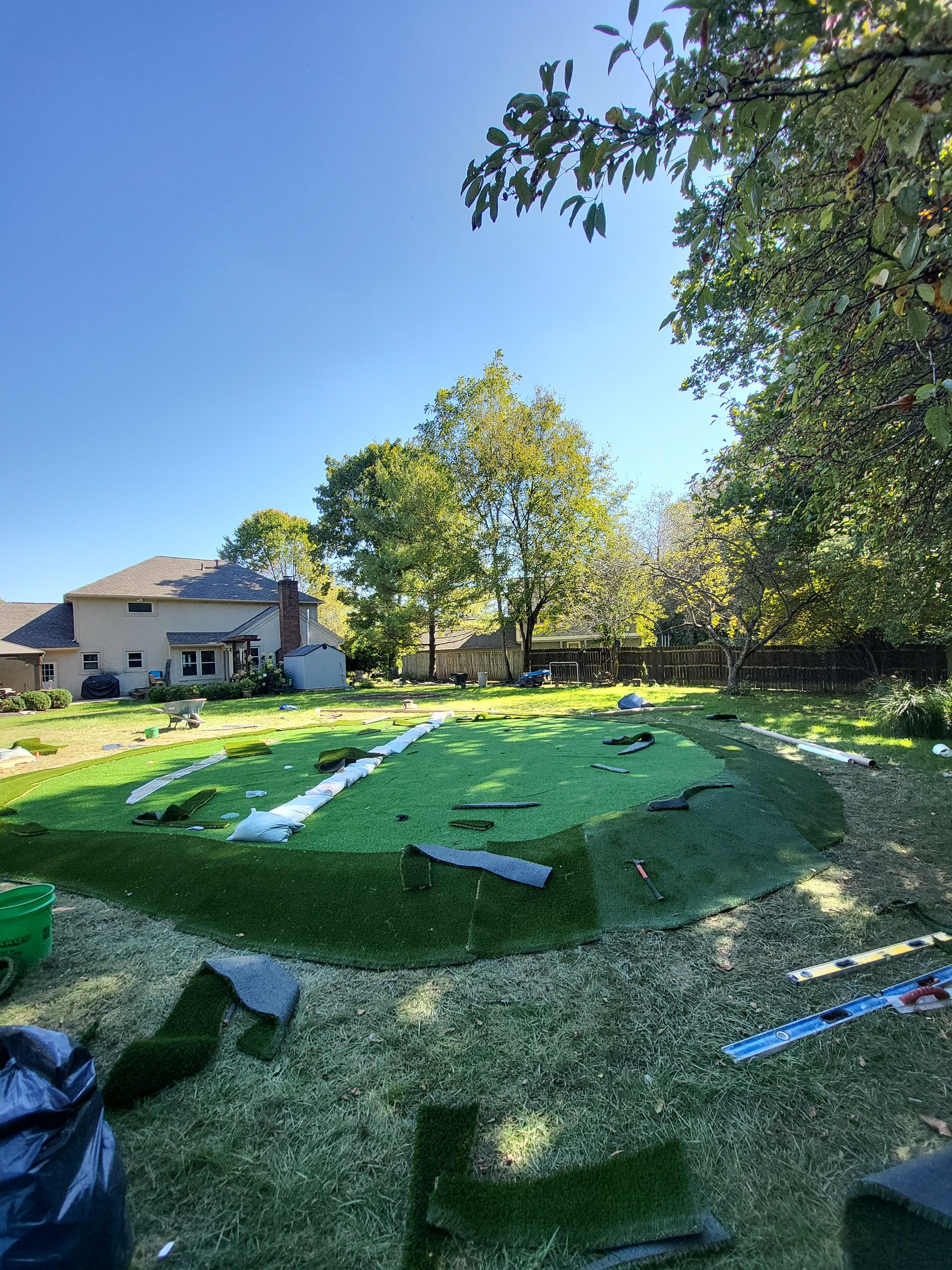 Custom Synthetic Putting Green Installation for Aspiring Collegiate Golfer in Worthington, Ohio by Southwest Greens Midwest