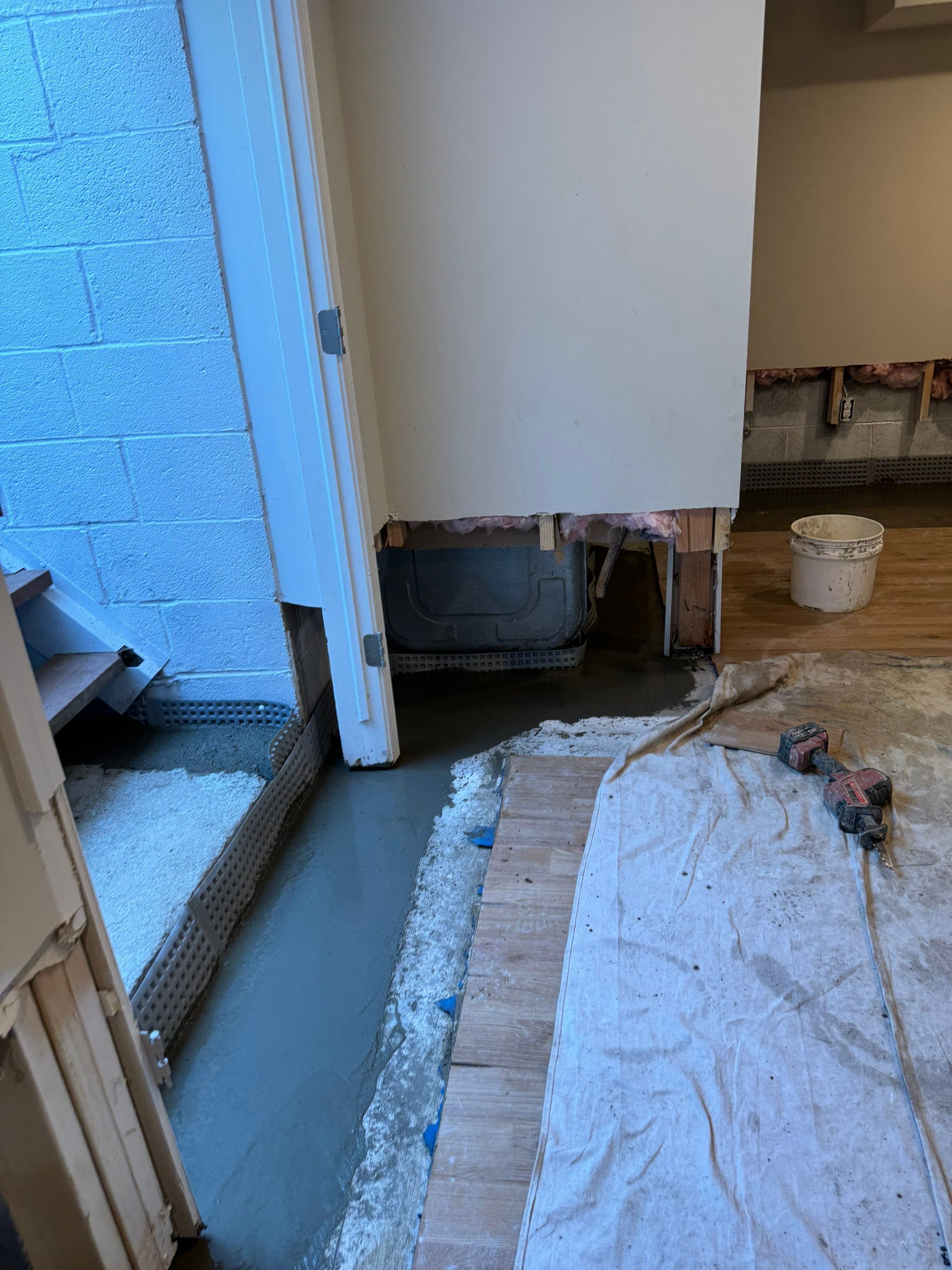 Interior French Drain & Wall Vapor Barrier Boonton NJ by Pure Service Pro, LLC 