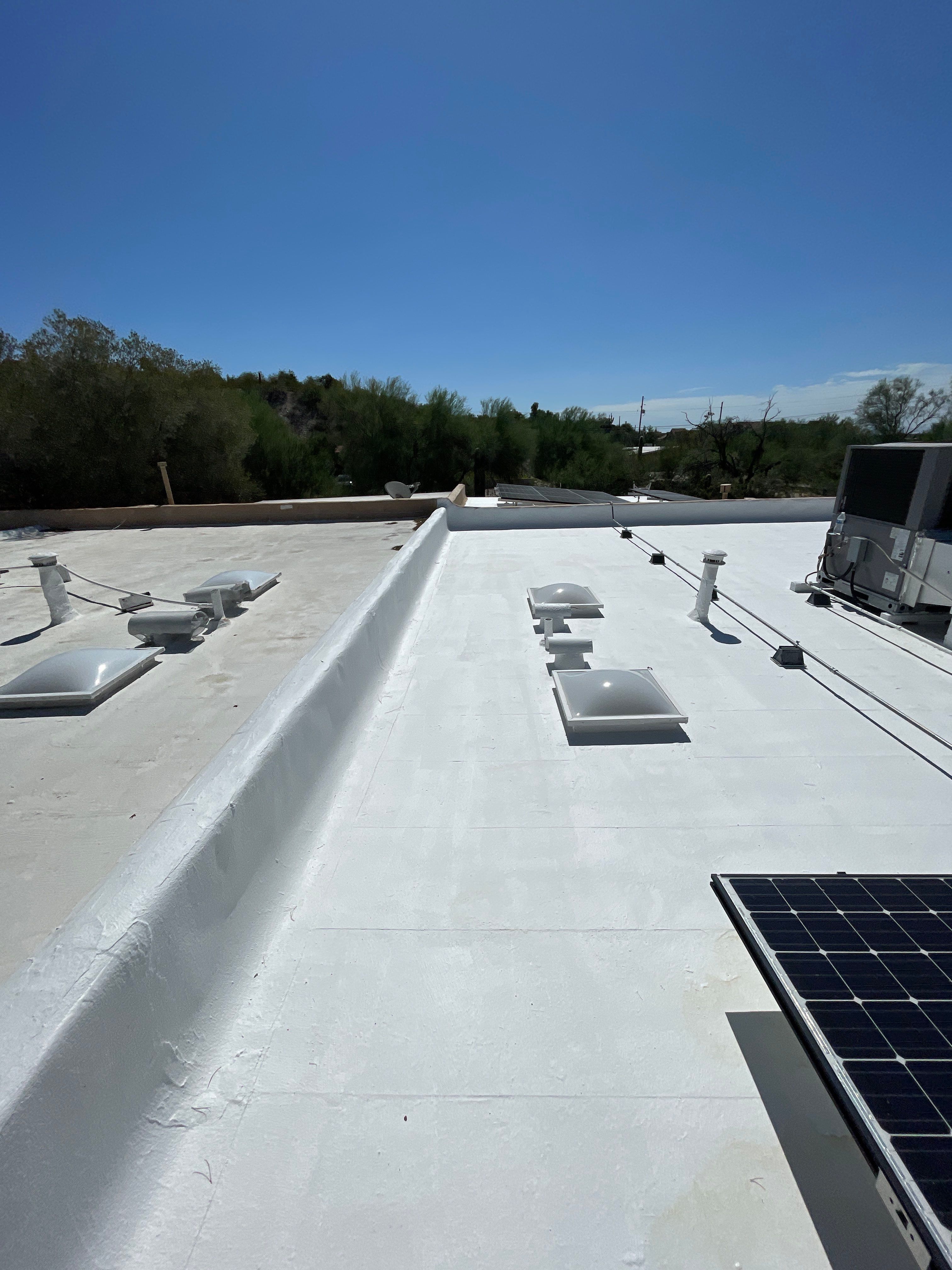 Tucson Residential Low Slope Roof Restoration and Solar Installation by West Coast Roofing AZ