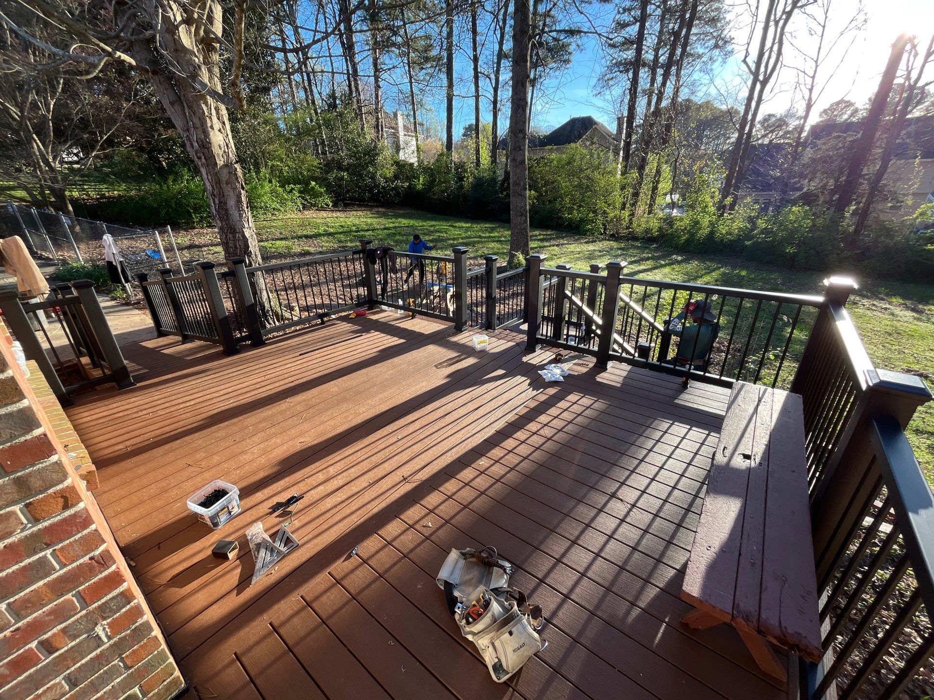 Deck Resurface using Trex Enhance Basic Series in the Saddle Color by Nelson Exteriors 