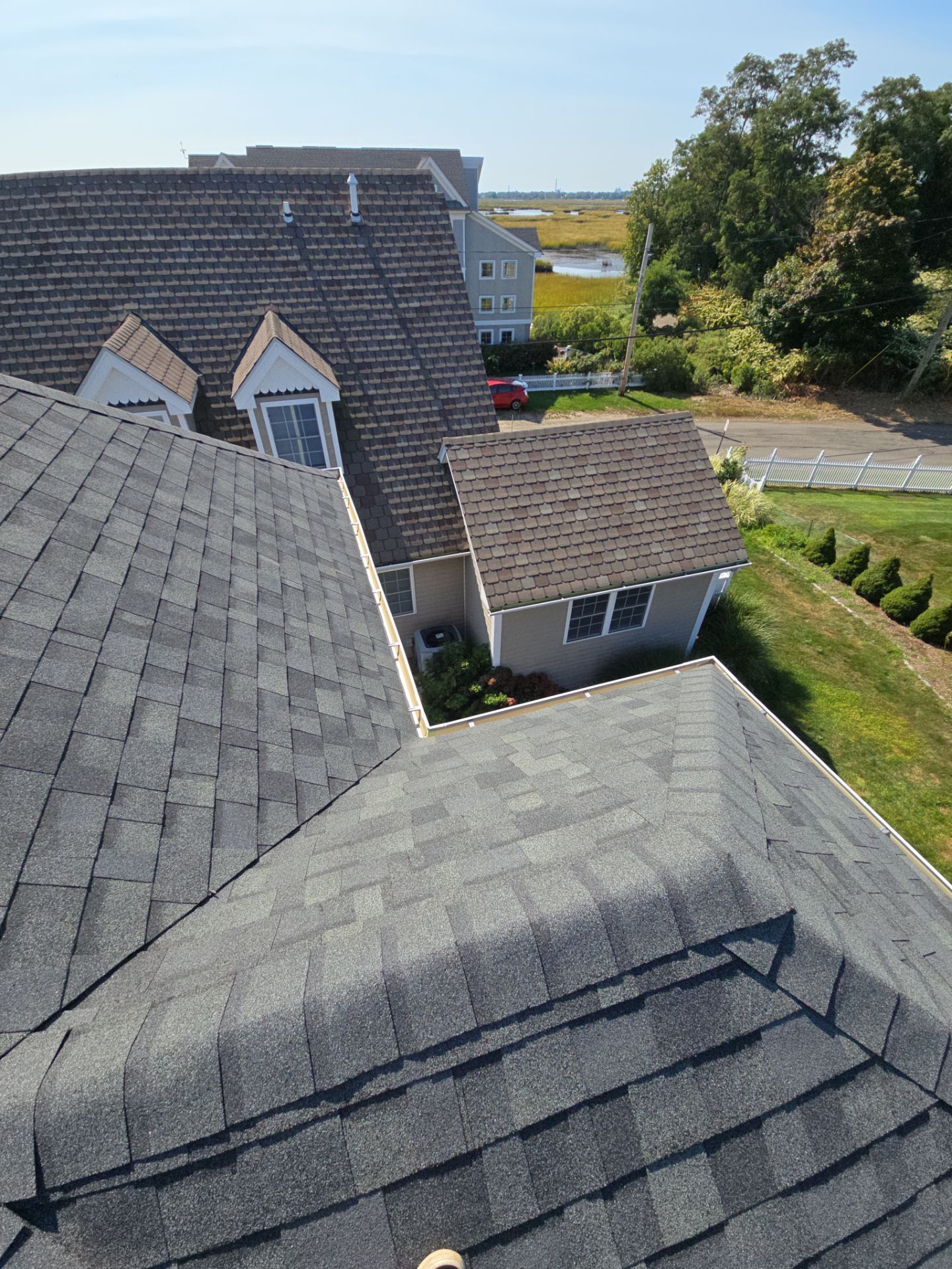 Residential Roofing Installation using Owens Corning TruDefinition Duration - Estate Gray & Flagstone Cedar Impressions by A Plus Exterior