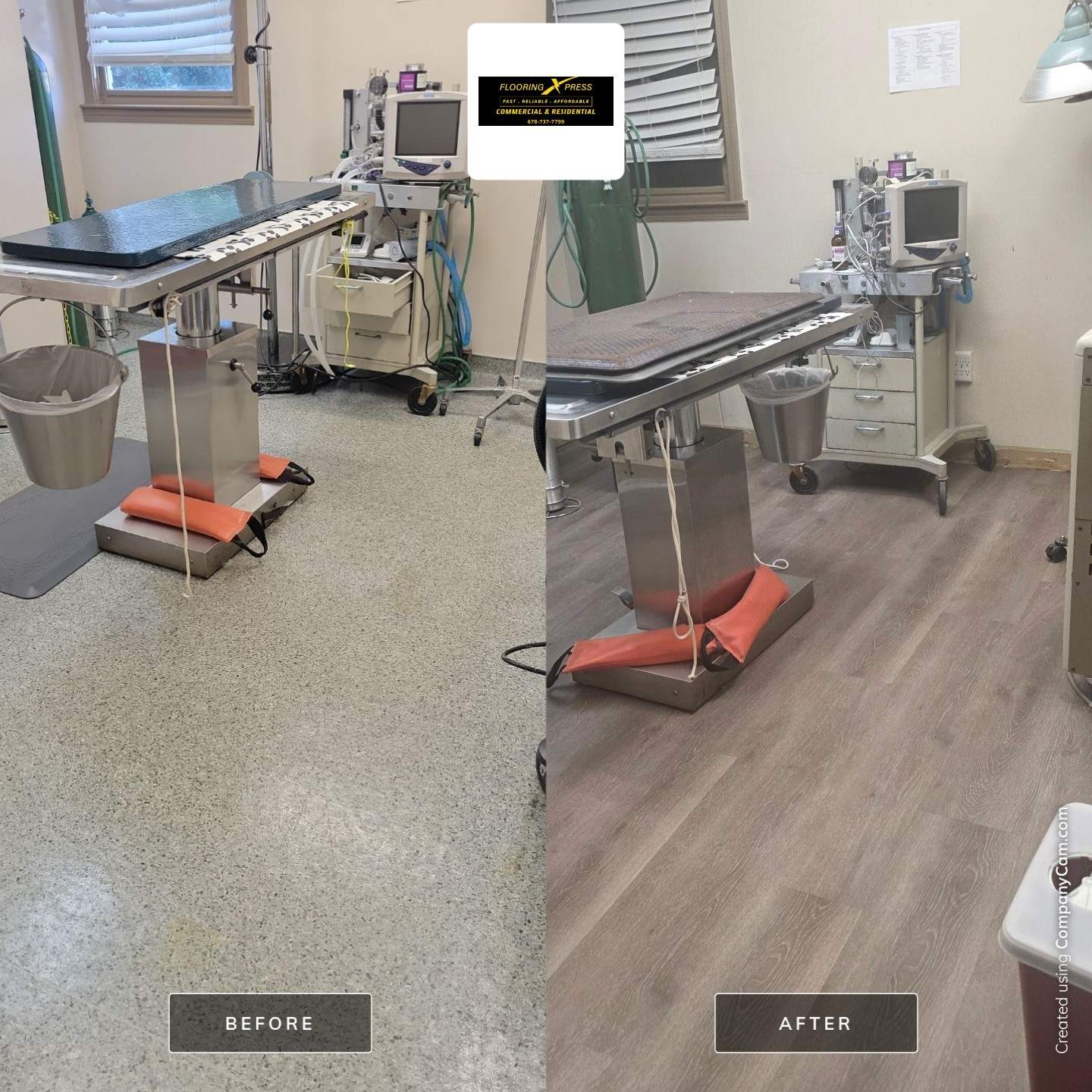 Commercial Vinyl Plank Flooring Installation at Dunwoody Veterinary Clinic by Flooring Xpress CO 