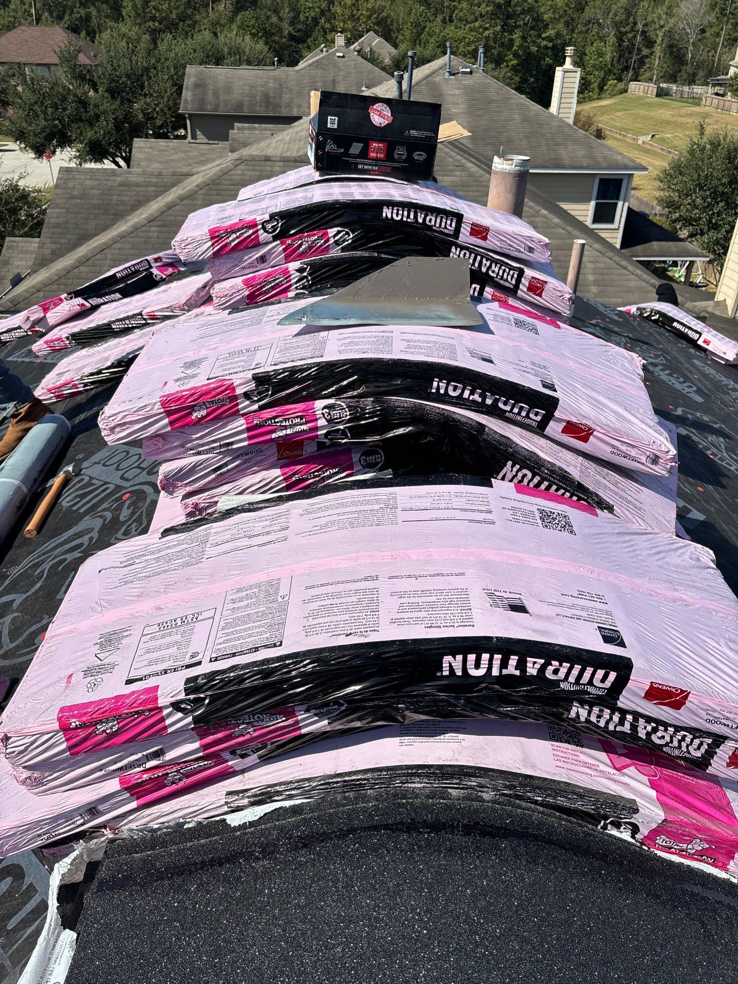 Residential Roofing Installation using Owen's Corning Duration (Lifetime) Shingles by Roof Repair Company