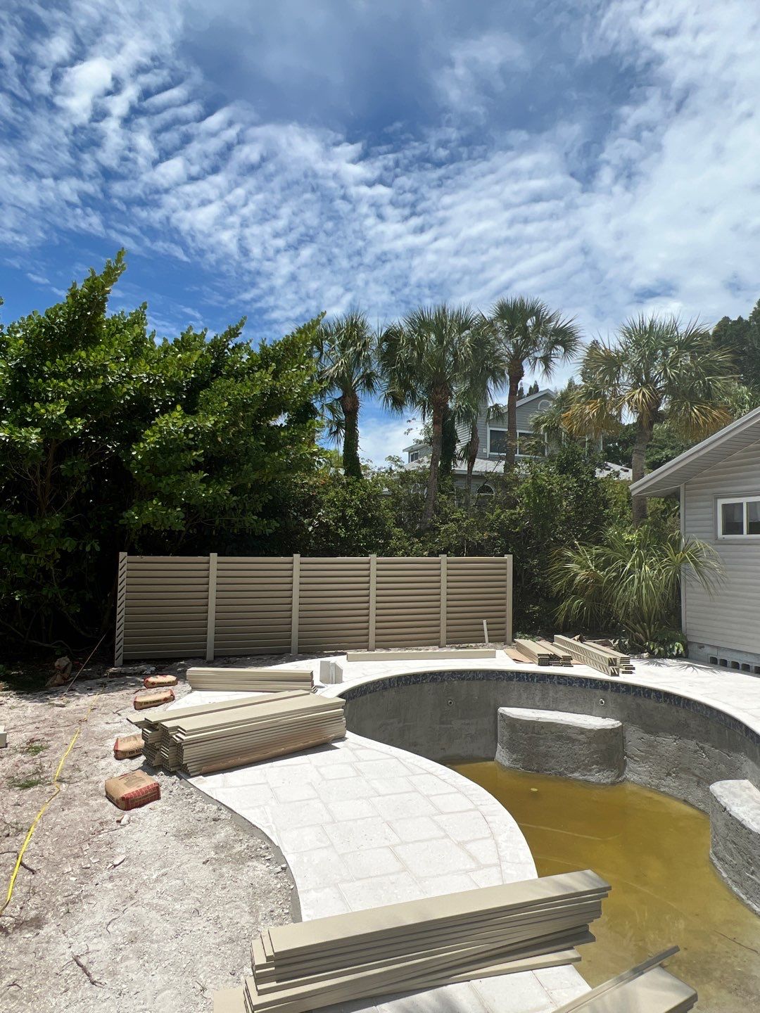 Sarasota, FL 6ft. Tall White Louvered Vinyl Privacy Fence by Asap fence and gates, LLC