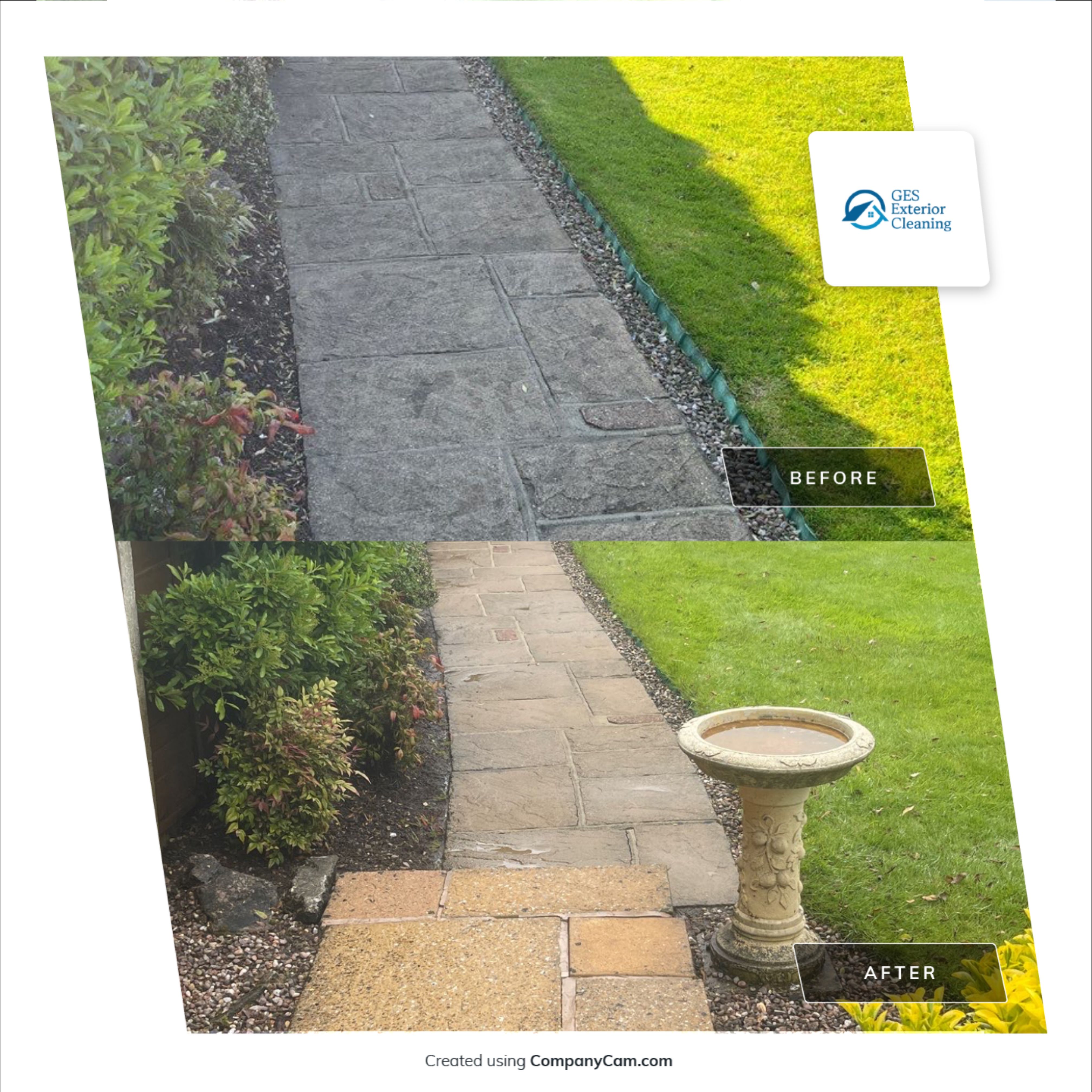 Patio Clean using Mosmatic Flat Surface Cleaner by Ges Exterior Cleaning ltd