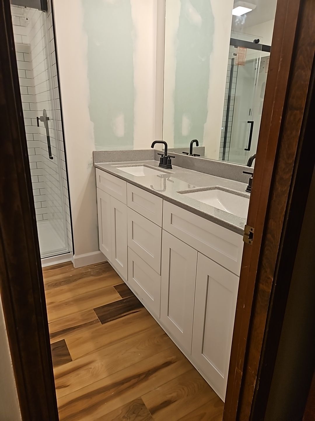 Full Bathroom Remodel, customer painting themselves by The Shower Company