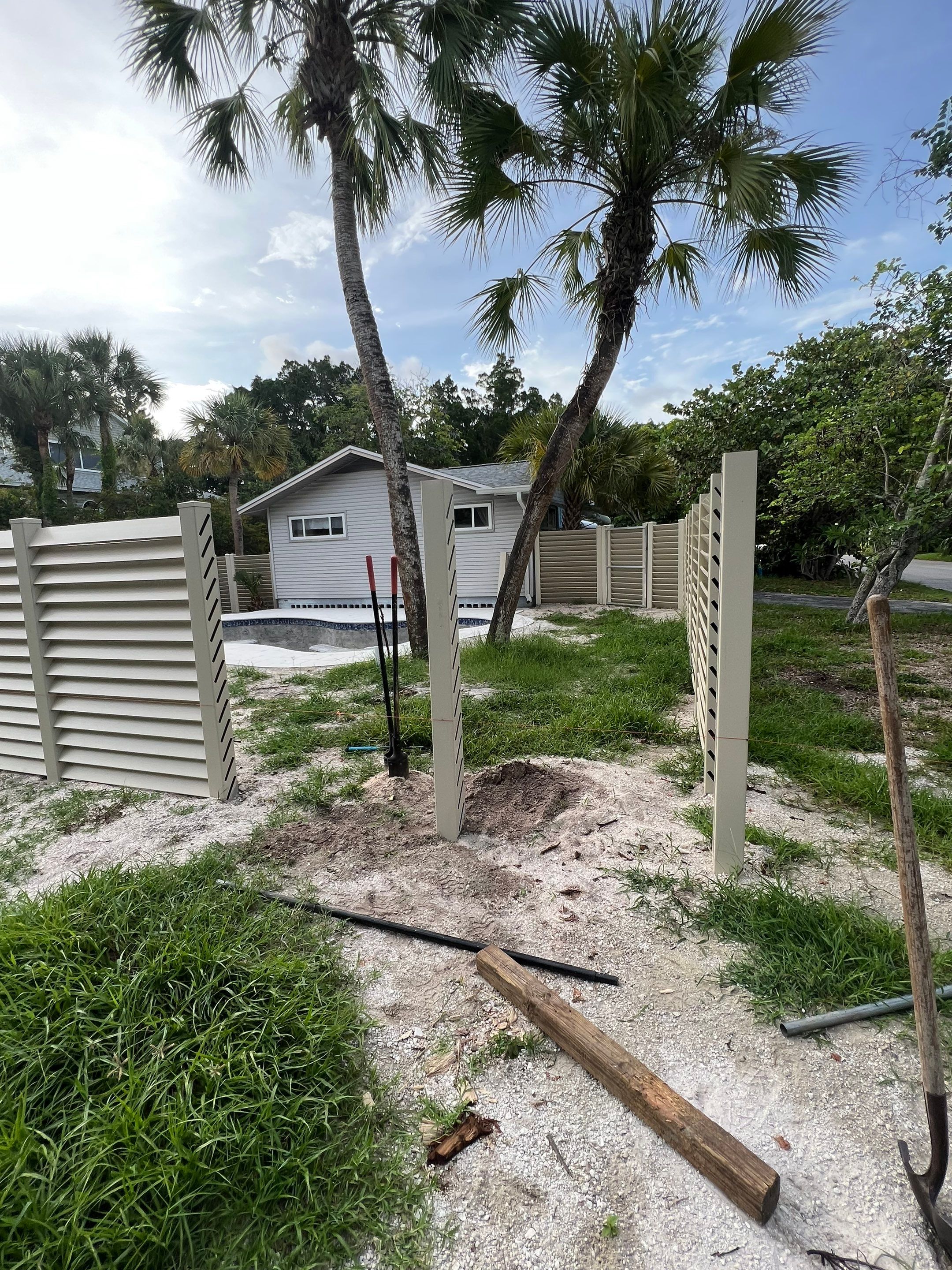 Sarasota, FL 6ft. Tall White Louvered Vinyl Privacy Fence by Asap fence and gates, LLC