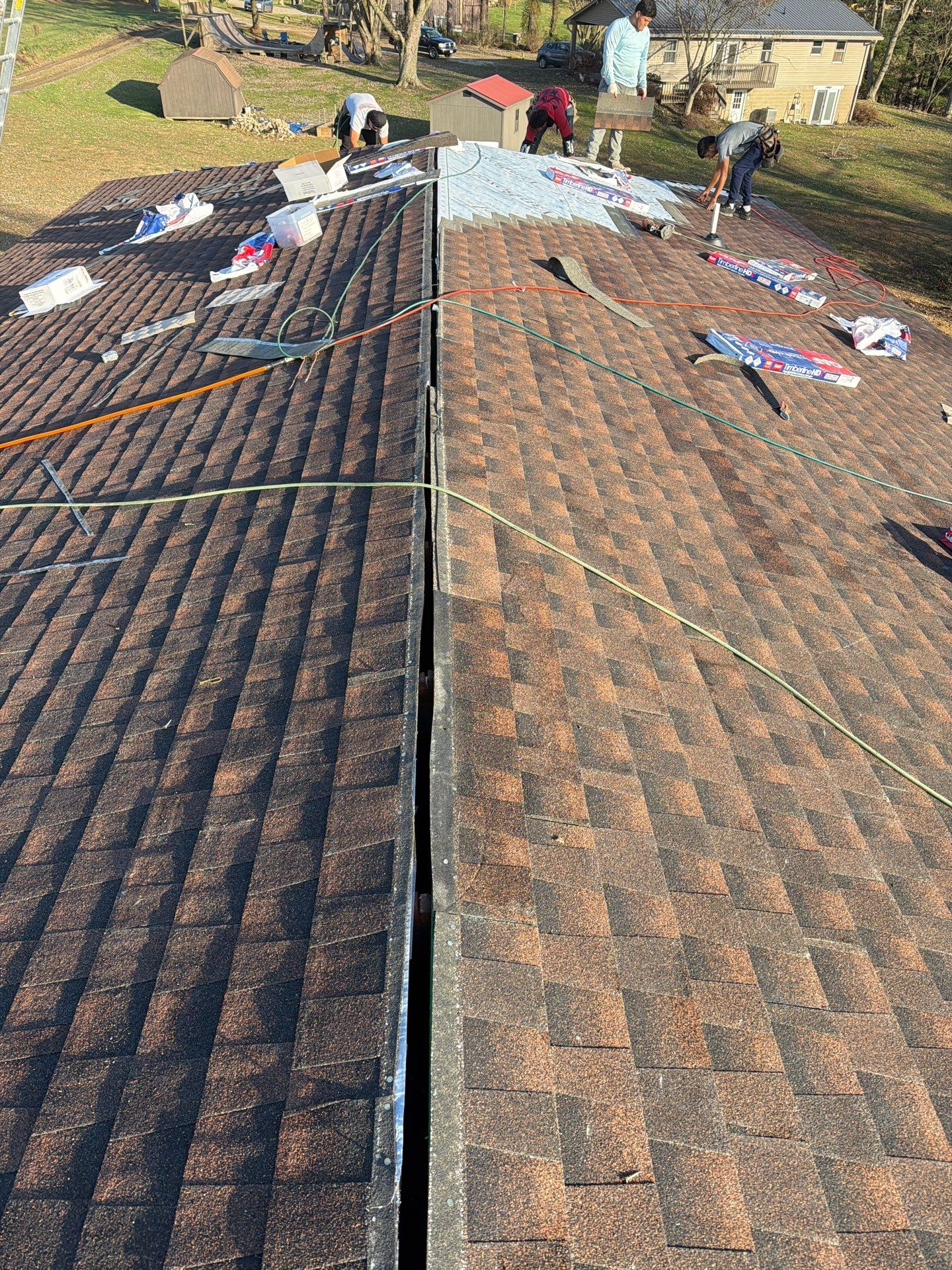 Residential Roofing Installation using GAF TImberline HDZ Hickory by Rainstoppers Roofing