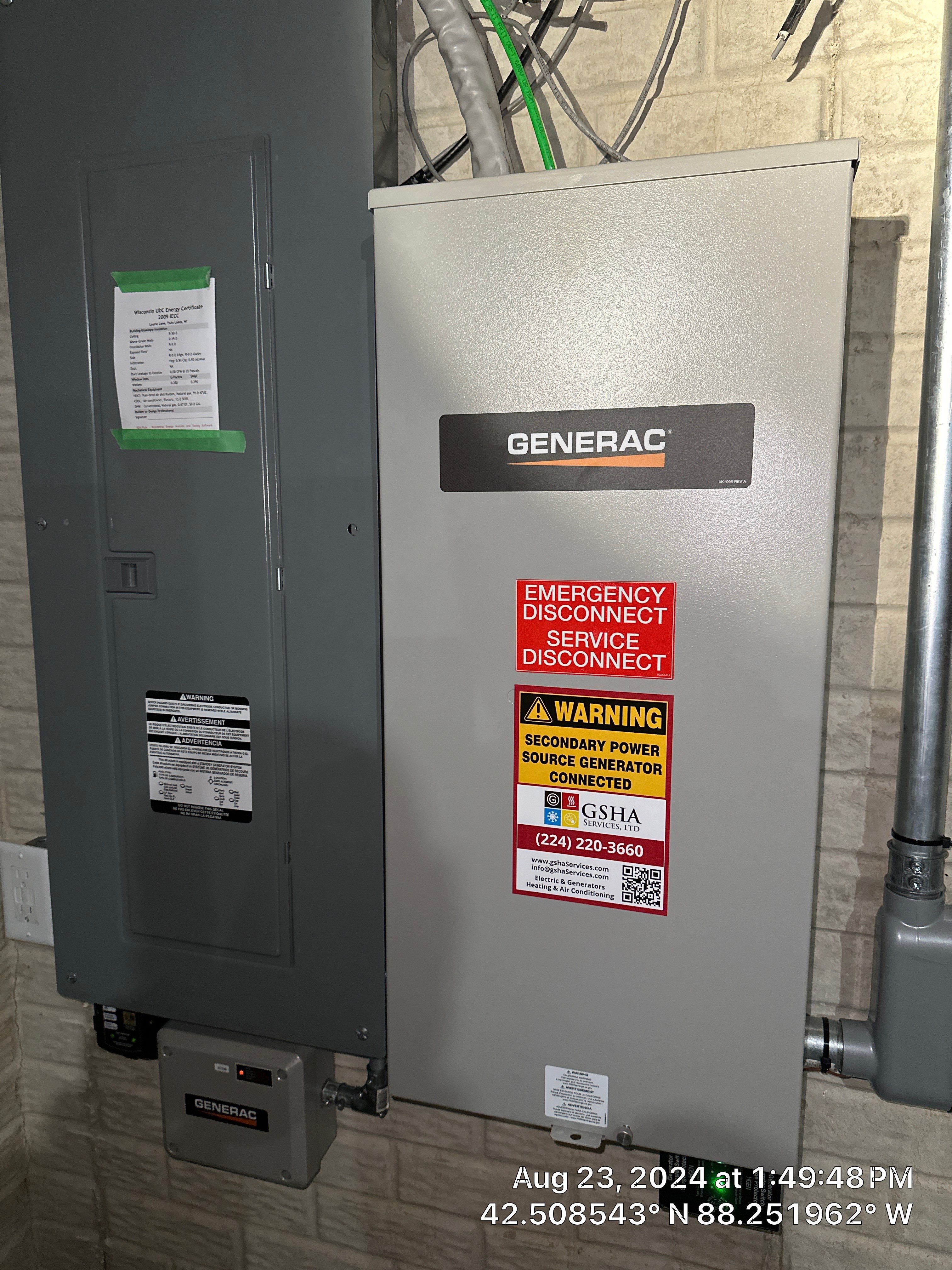 Generac Generator Installation by GSHA Services LTD
