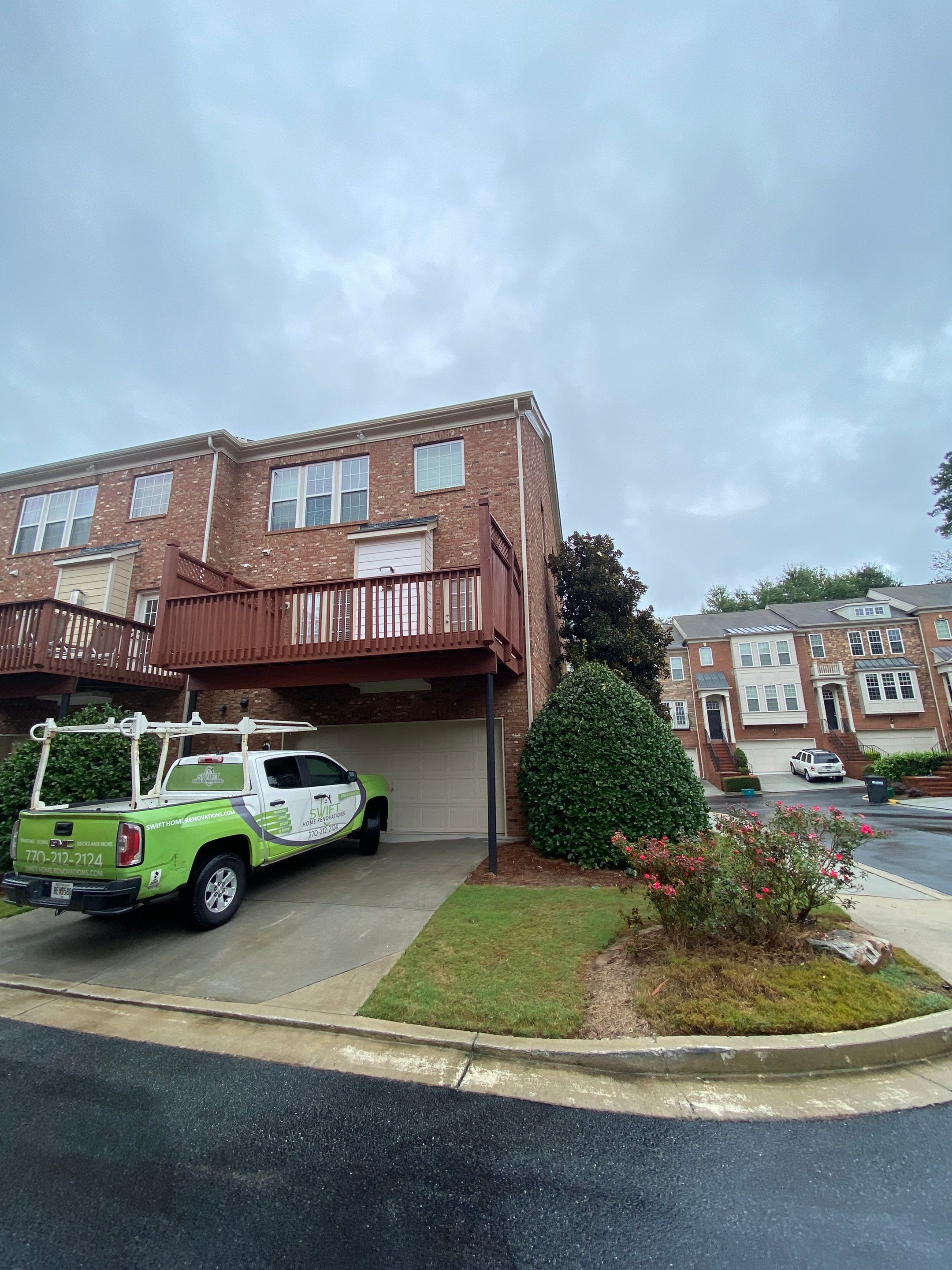 Exterior Trim and Shutter Painting for Atlanta Brick Townhomes by Swift Home Renovations