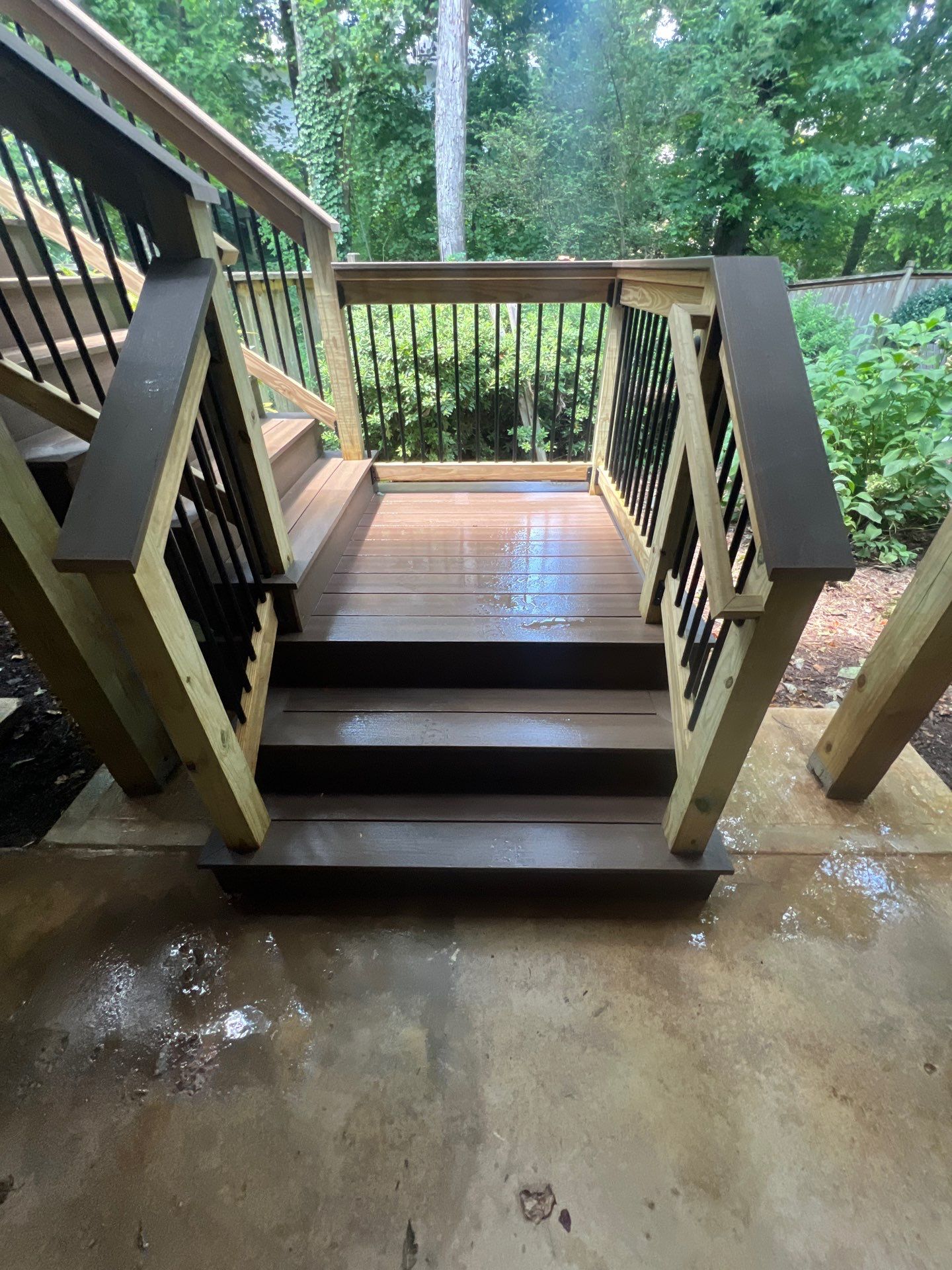 Deckorators Voyage Deck and Shed Style Covered Porch Build with Drink Rail by Nelson Exteriors 