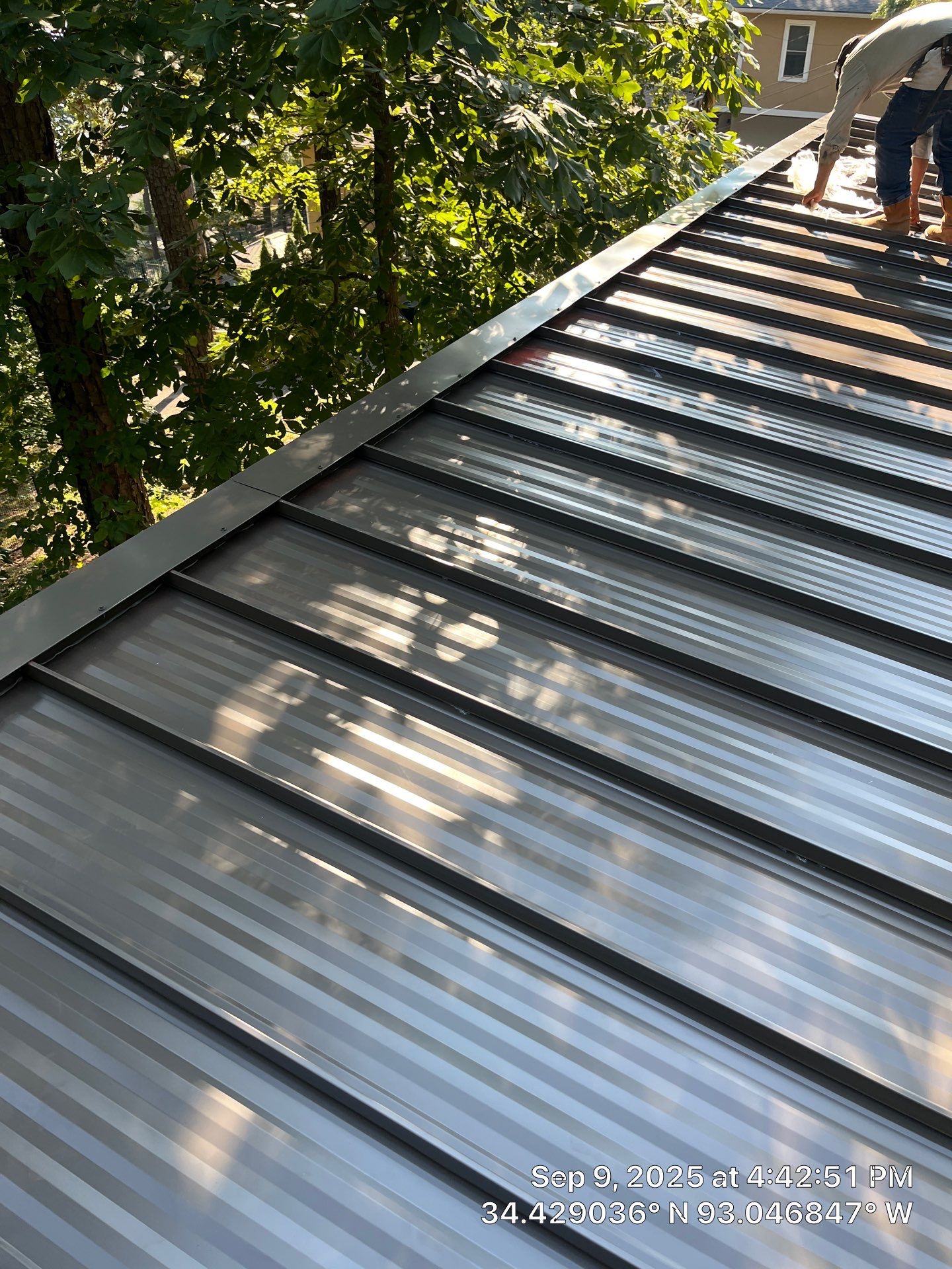 Standing Seam Metal Roof and Gutter Installation in Hot Springs by Temple Roofing and Exteriors