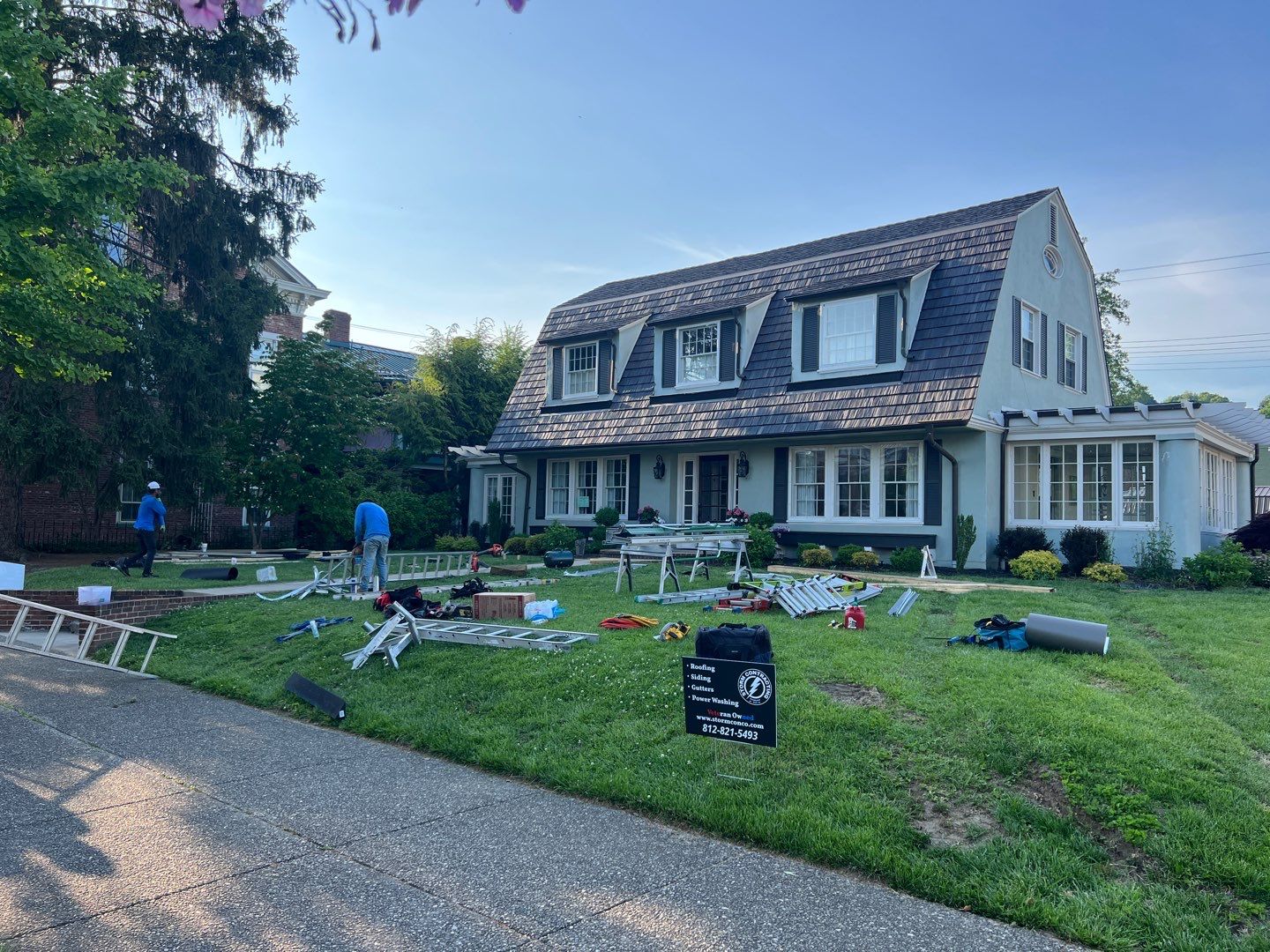 Slate removal/Cedar Shake replacement by Storm Contracting 