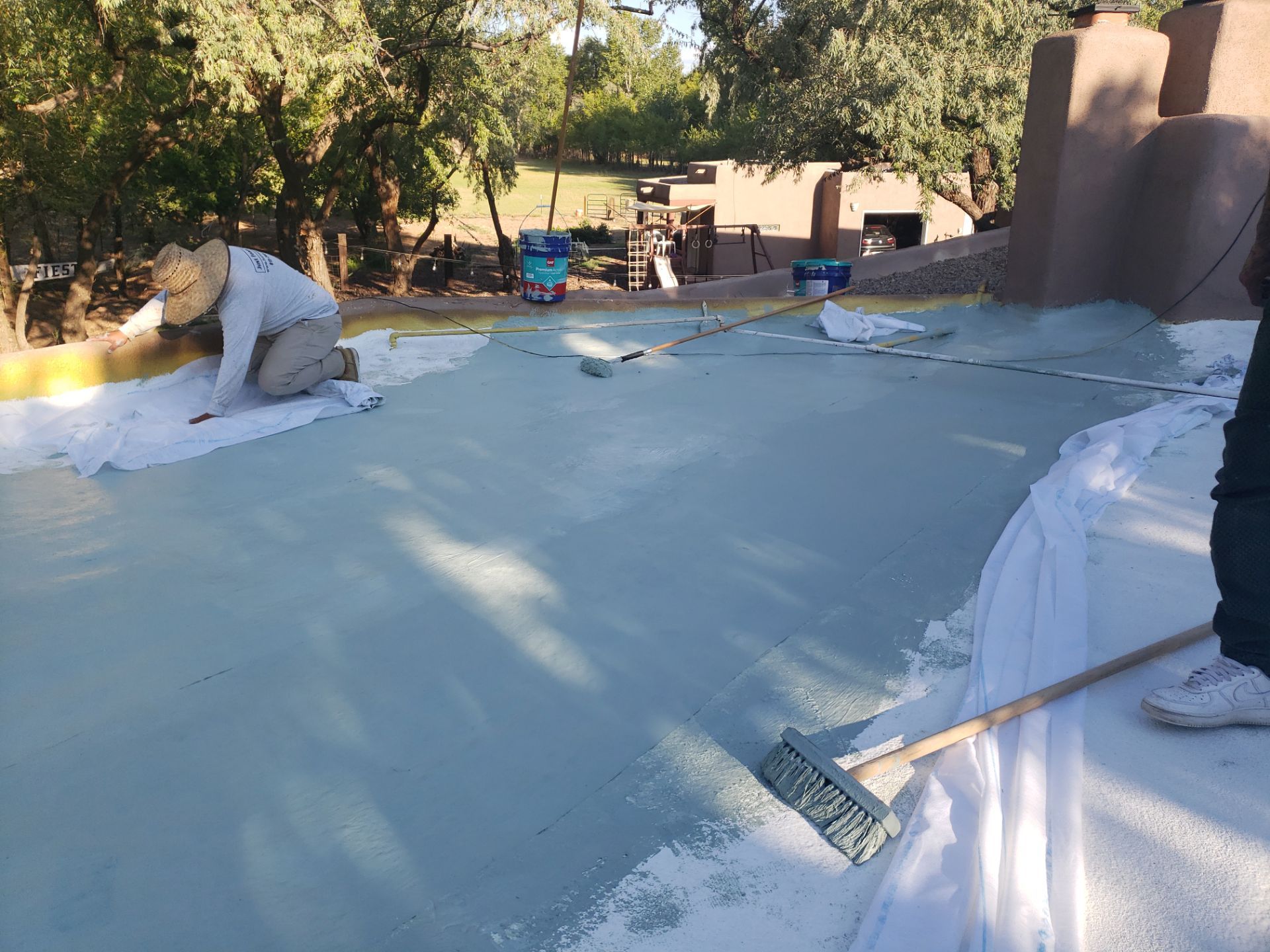 Residential roof application by SPF Services 