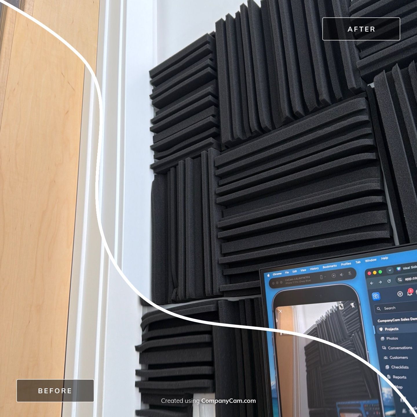 Lincoln Office Space Upgrade with Acoustic Treatments and Interior Glass Signage by CompanyCam Sales Demo