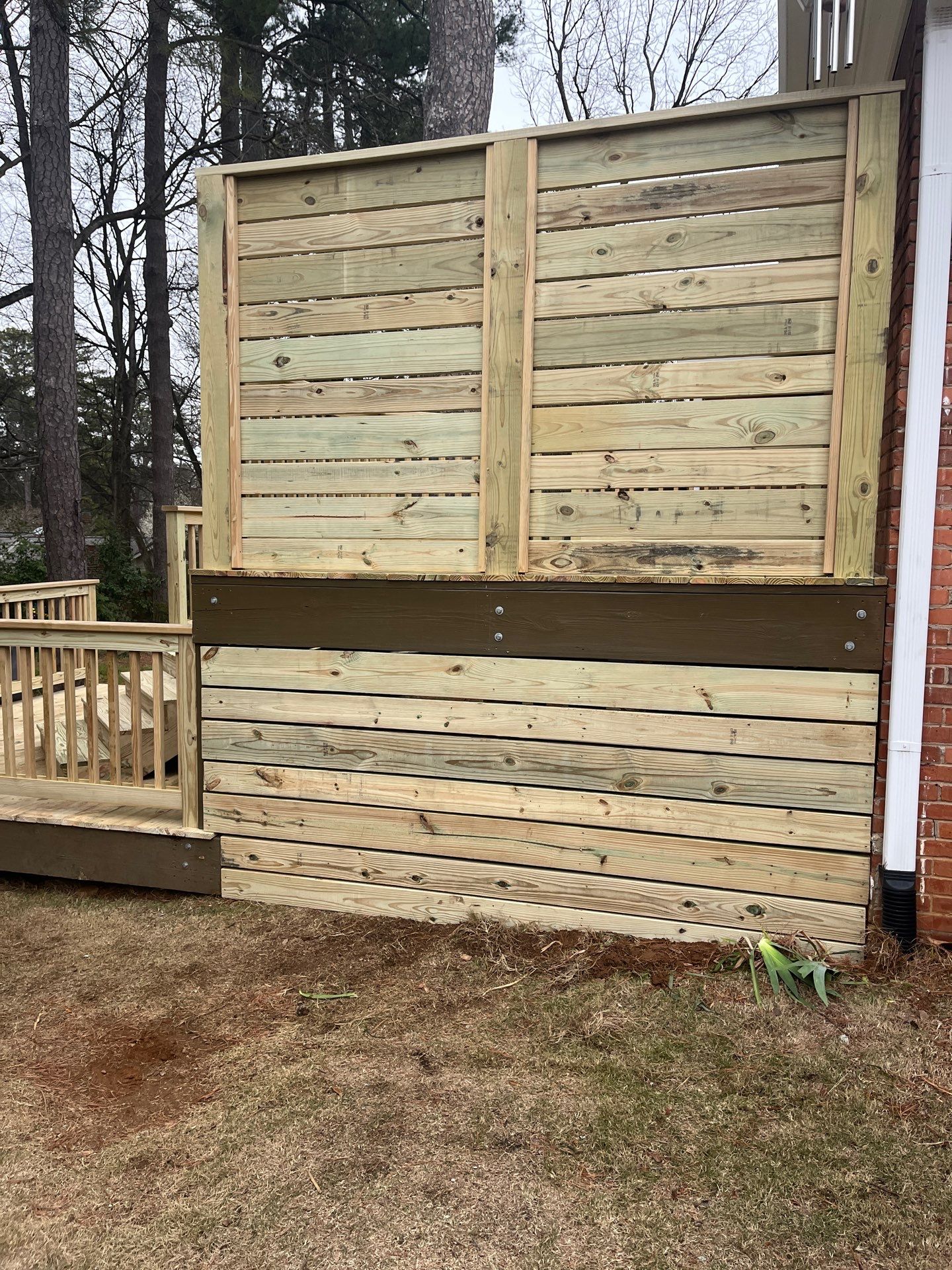 Wood Deck Resurface with Privacy Wall in Buckhead, GA by Nelson Exteriors