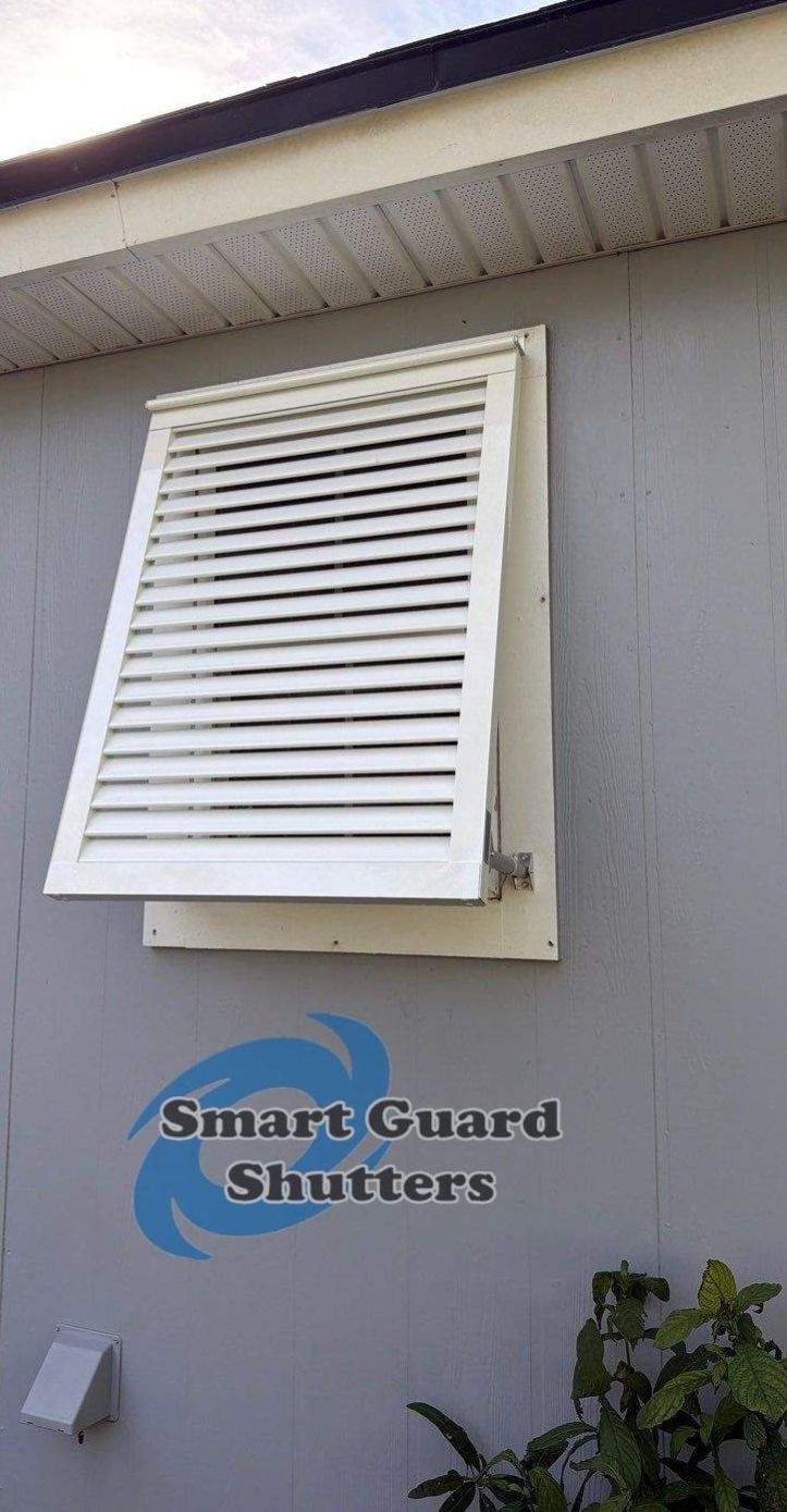 Decorative Bahamas in Signal White by Smart Guard Shutters