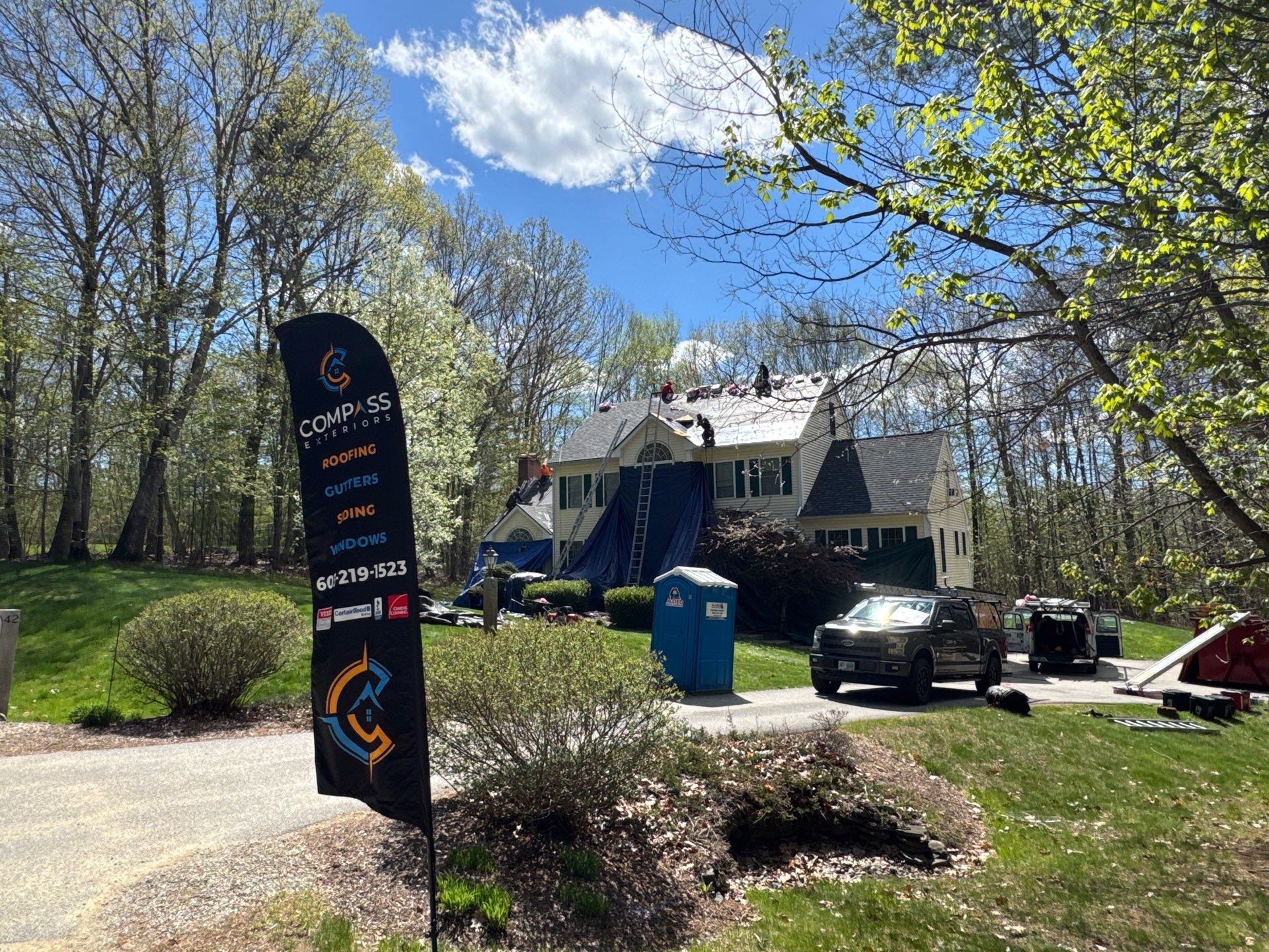 Roof Replacement, Shutter Upgrade & Siding Repairs Near North Road in Brentwood, NH by Compass exteriors