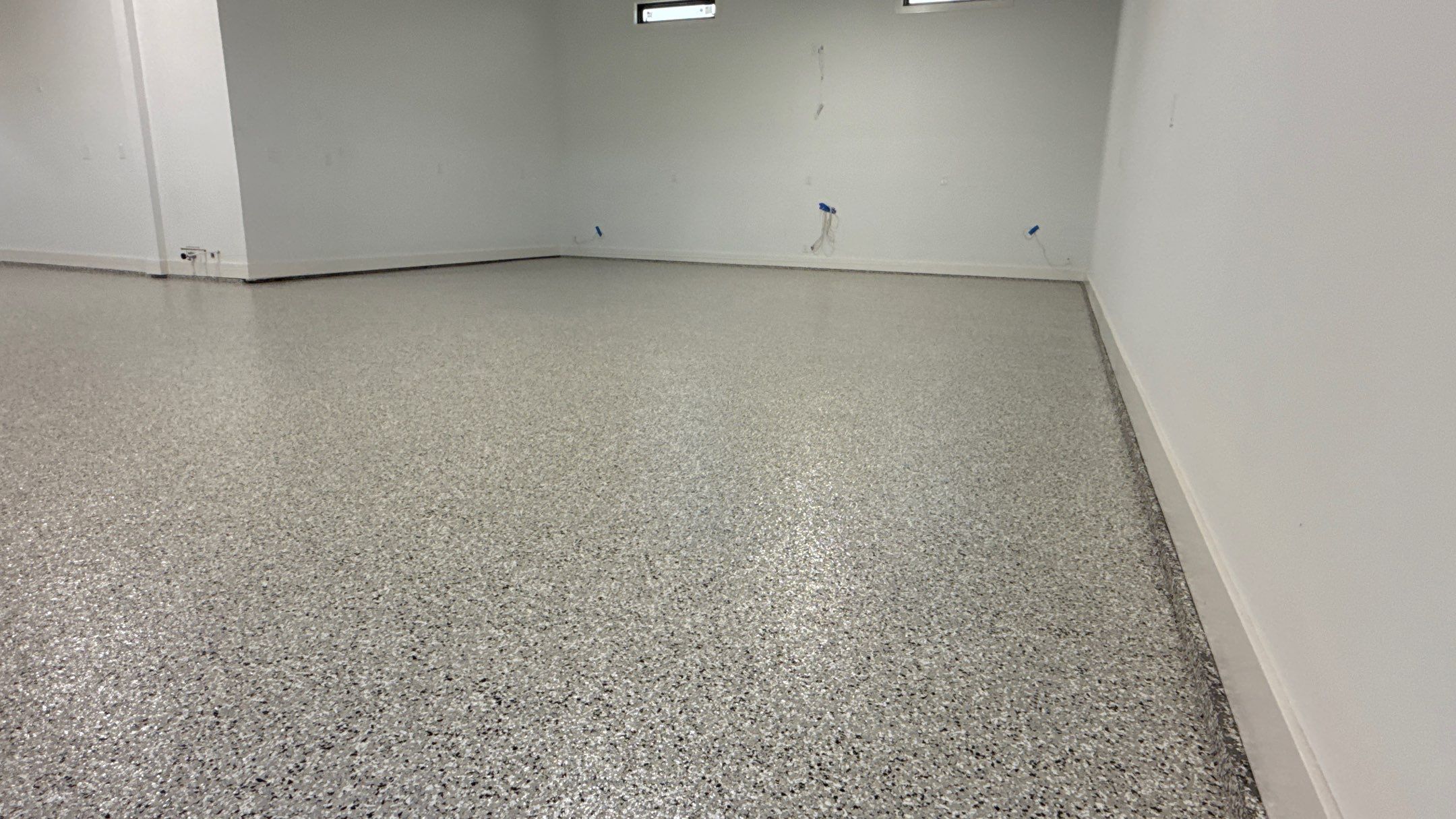 Chris Made The Great Choice Of Cabin Fever Flake Floor by Banner Garage