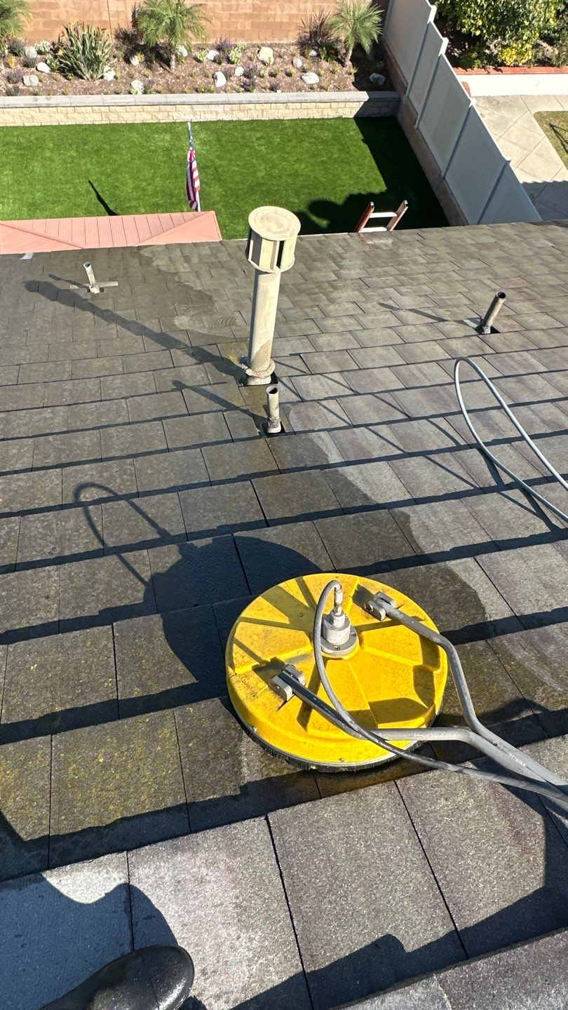Powerwashing a Roof in Irvine by Property Cleaning Experts, LLC