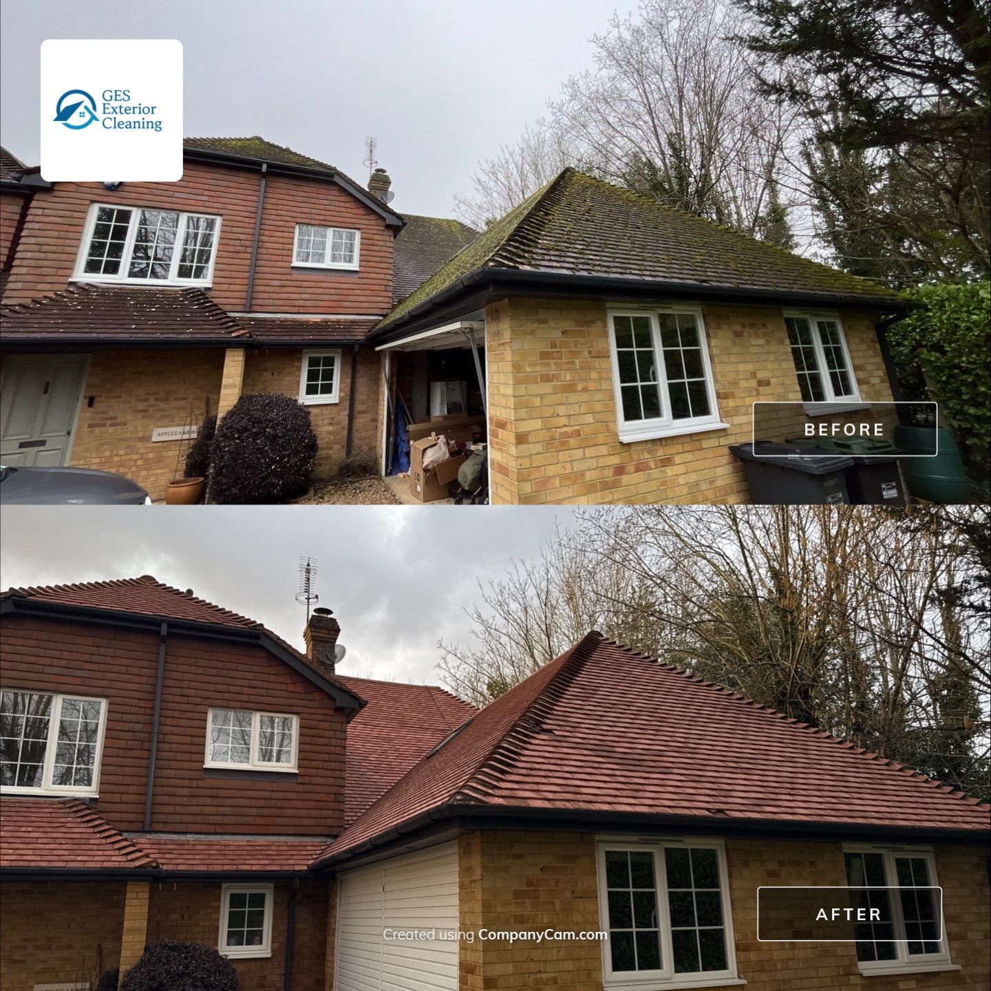 Roof Clean  - Moss Removal - Gutter Clean using Honda 15lpm Low Pressure Washing Machine by Ges Exterior Cleaning ltd