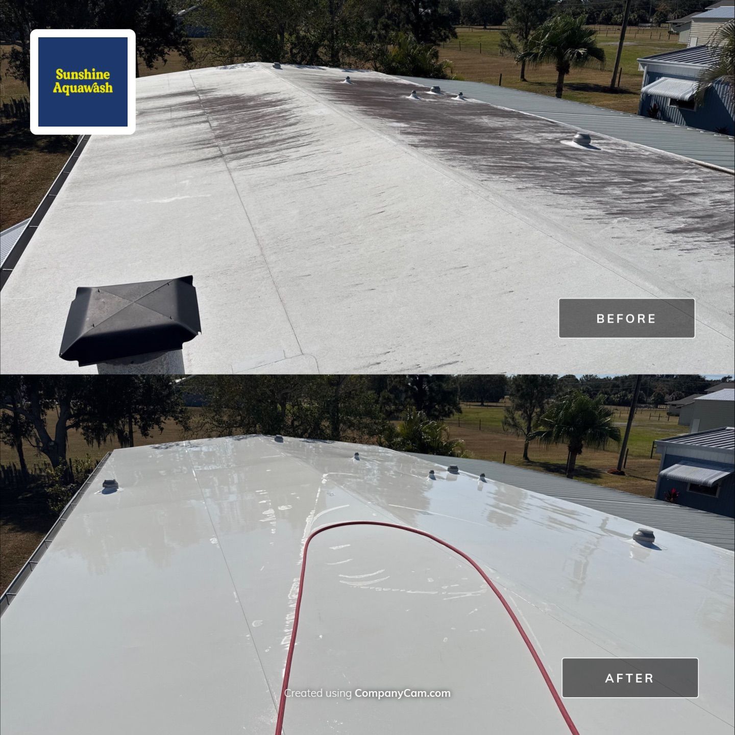π TPO Roof Looking Like New Again! by Sunshine AquaWash