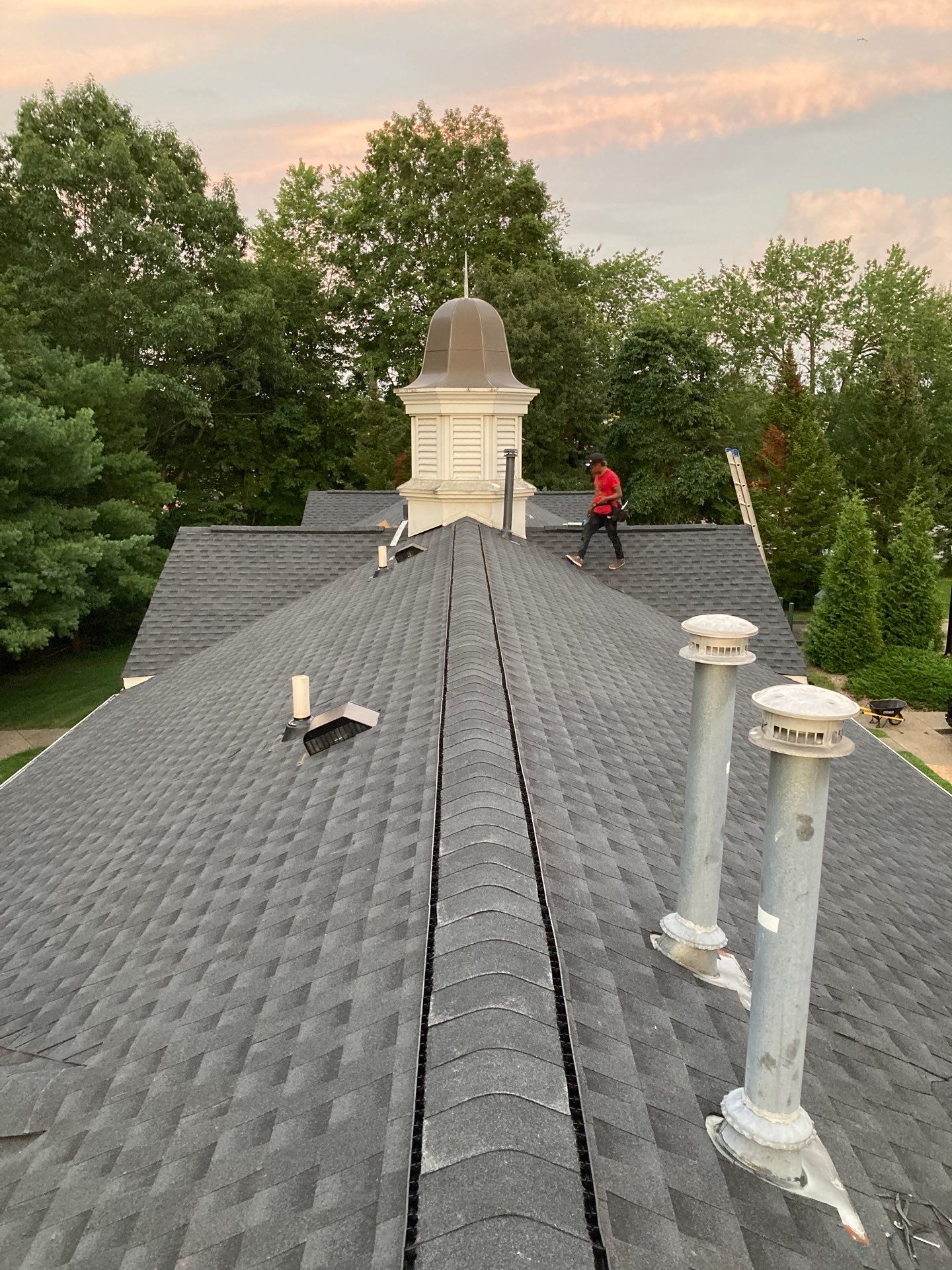 Commercial Roofing Installation using GAF Timberline HDZ Charcoal by Rainstoppers Roofing