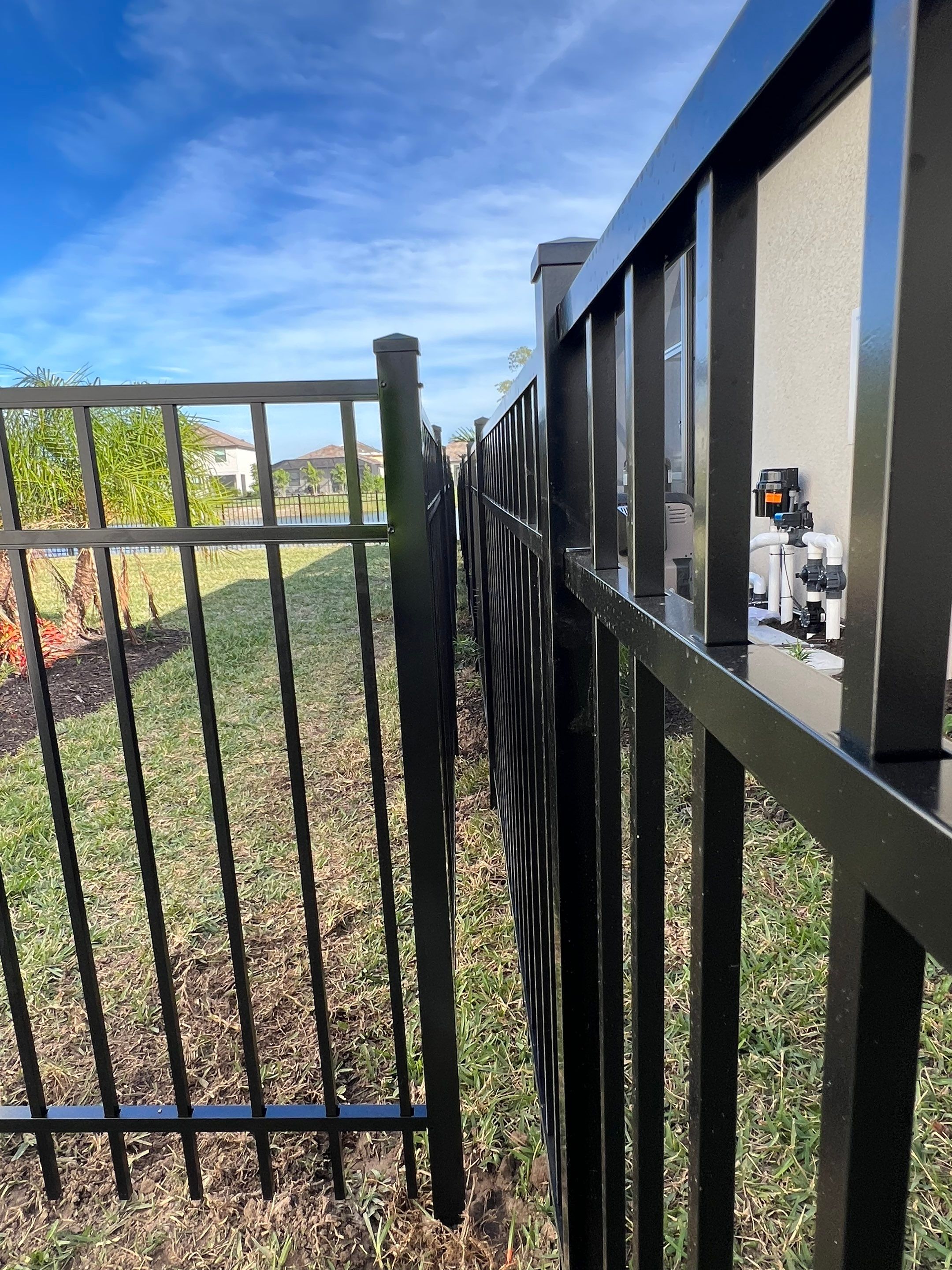 Aluminum Fence Installation using Black 3 Rail Aluminum Fence by Asap fence and gates, LLC