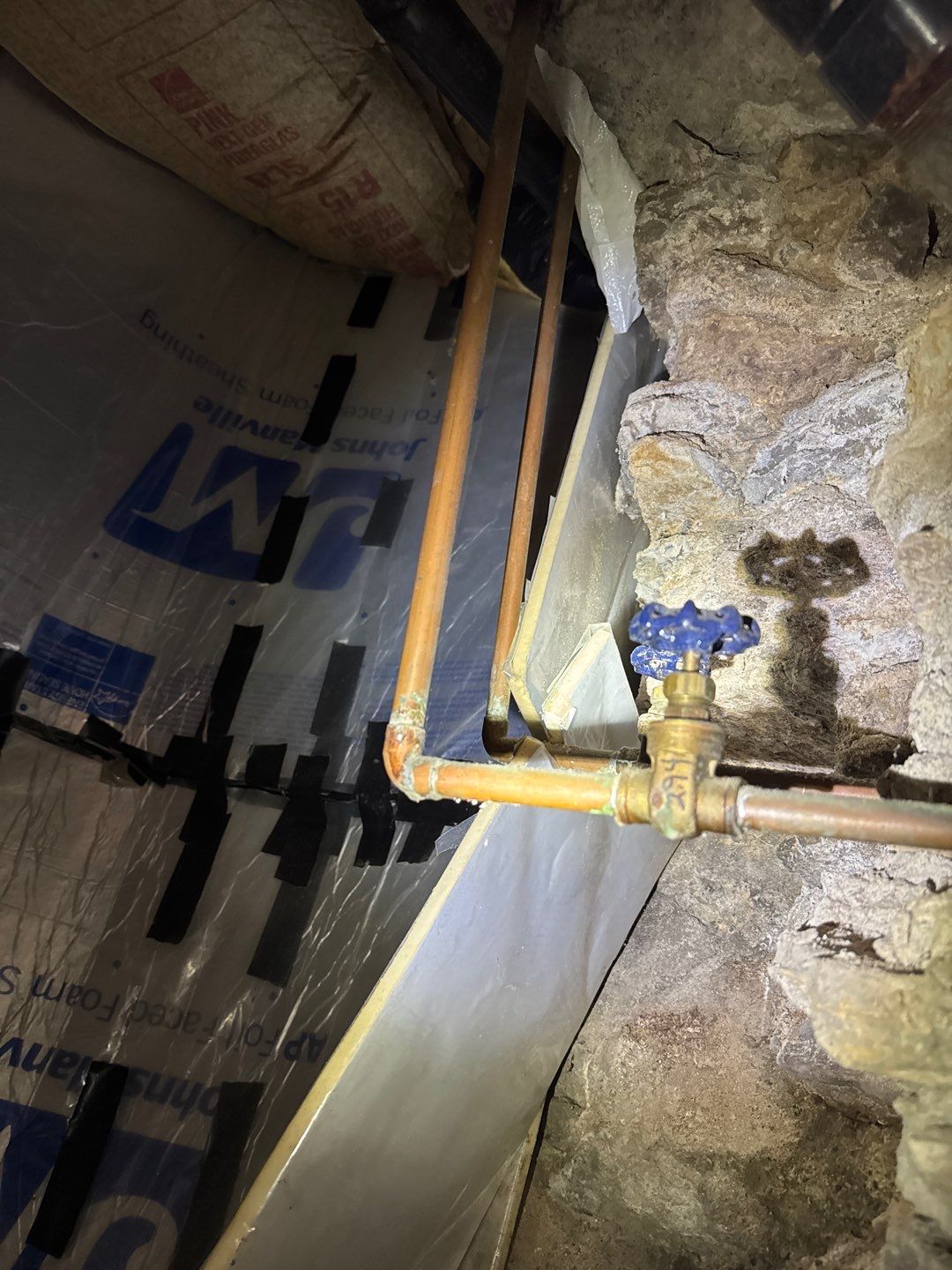 Parge Coating Drew's Stone Foundation by Waterproofing Northeast