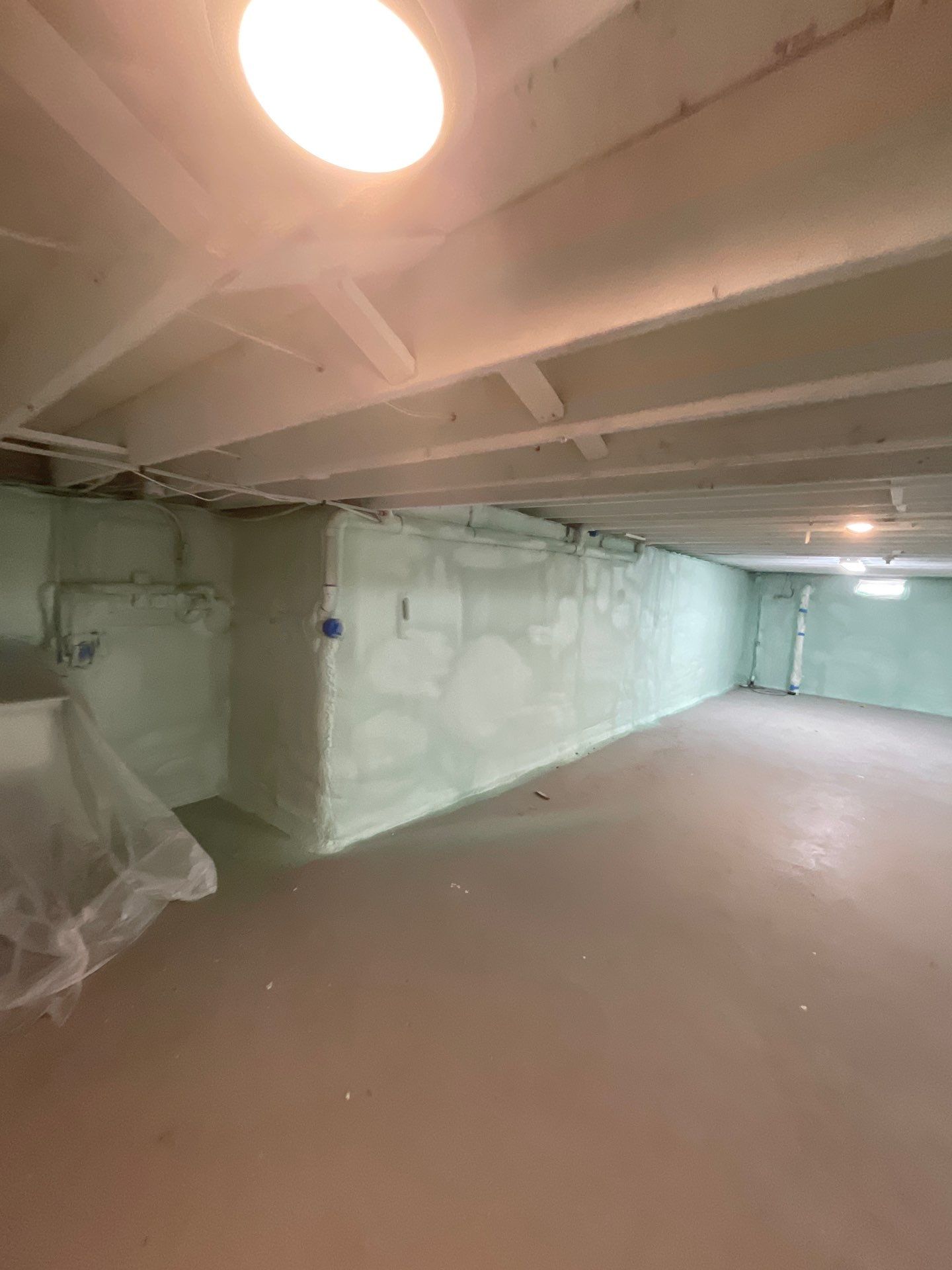 Basement Exterior Walls using Closed Cell Spray Foam by NYS Foam & Energy