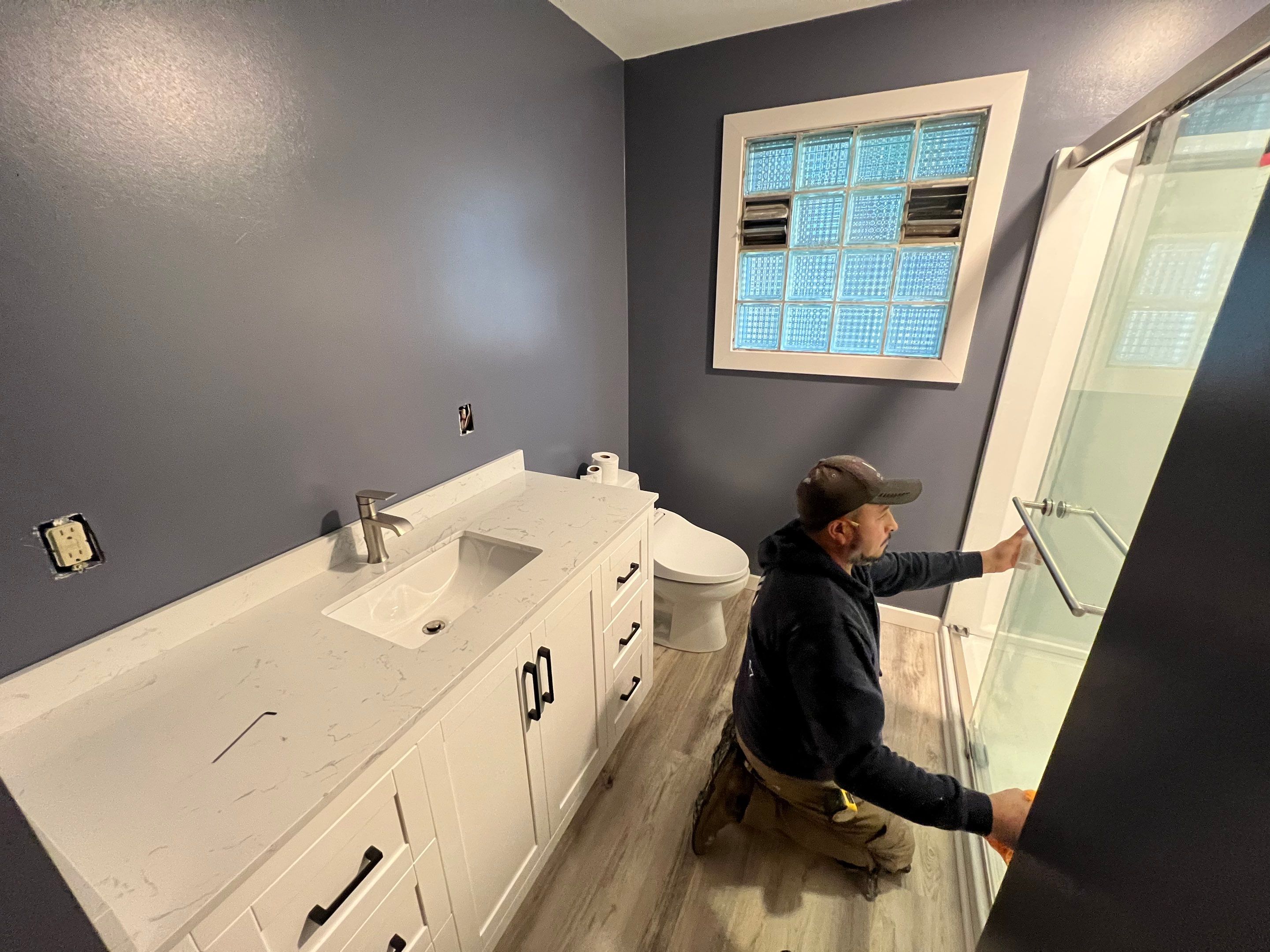 Bathroom Remodel using Shower Kit by Villegas Remodeling, LLC