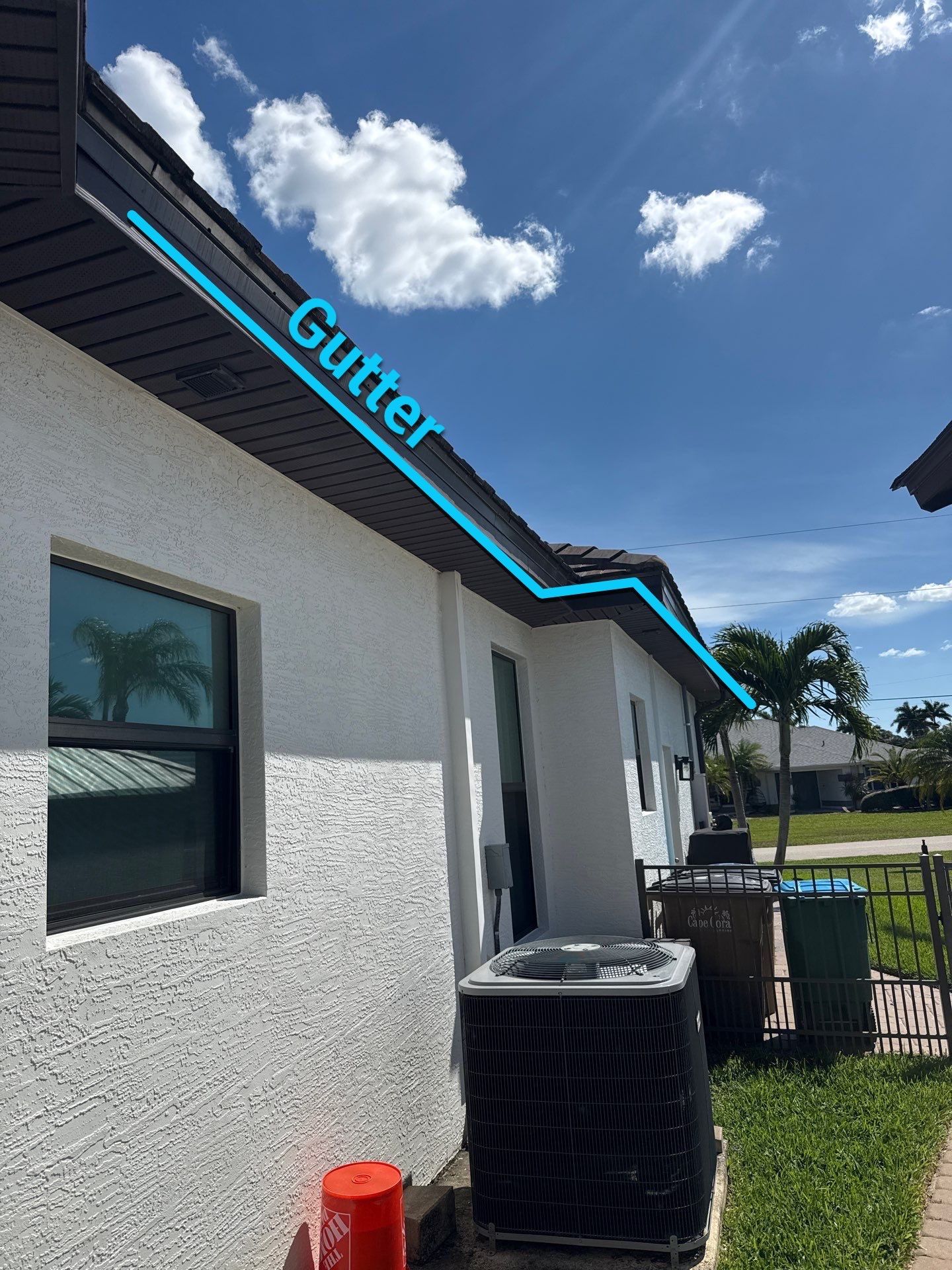 6 Inch Seamless Gutters using Musket Brown Seamless Gutters in Cape Coral FL by Gutter Professors