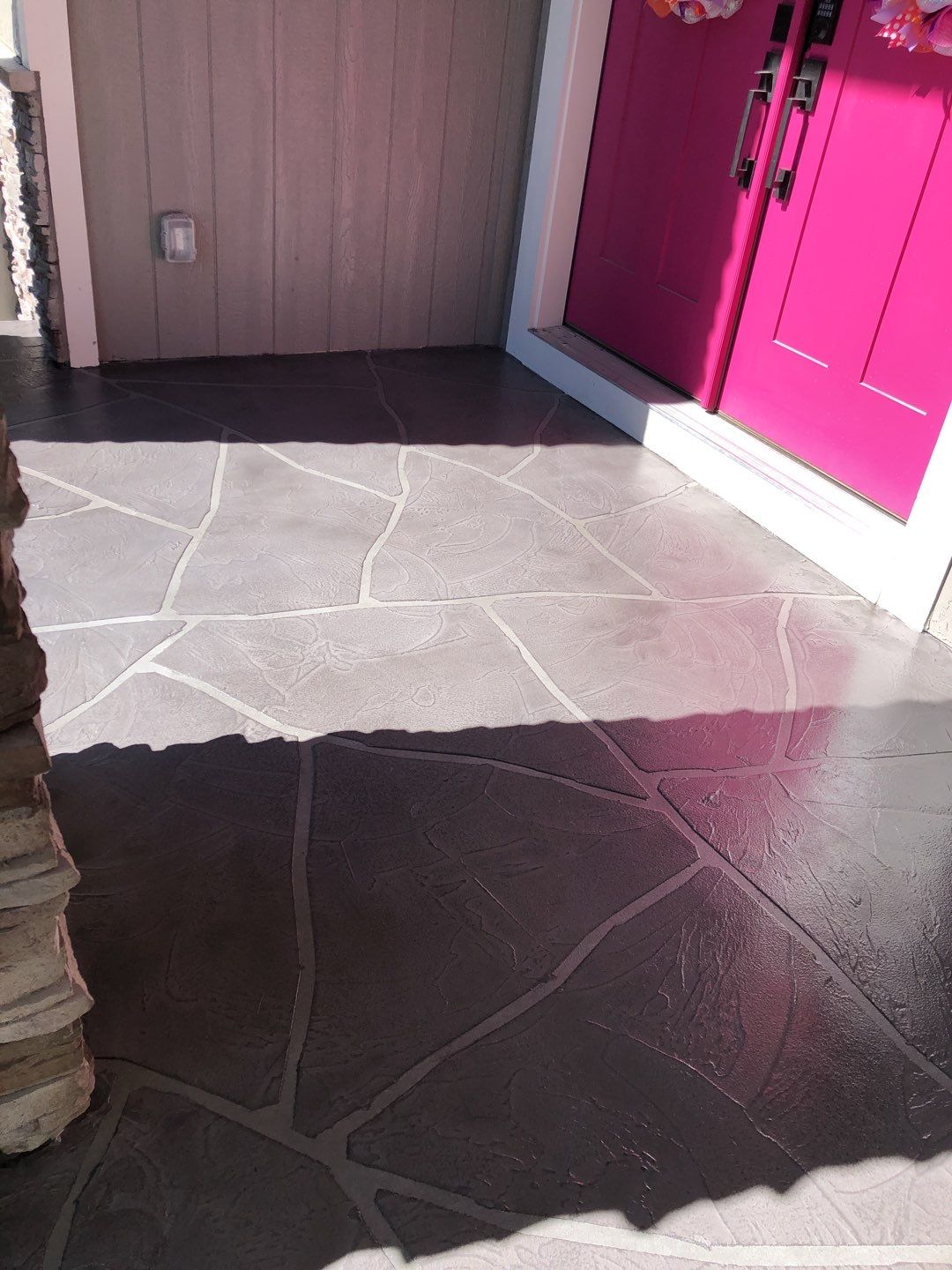 Overland Park -- Front Porch with Tuscan Flagstone Overlay by Big Red Decorative Concrete, LLC