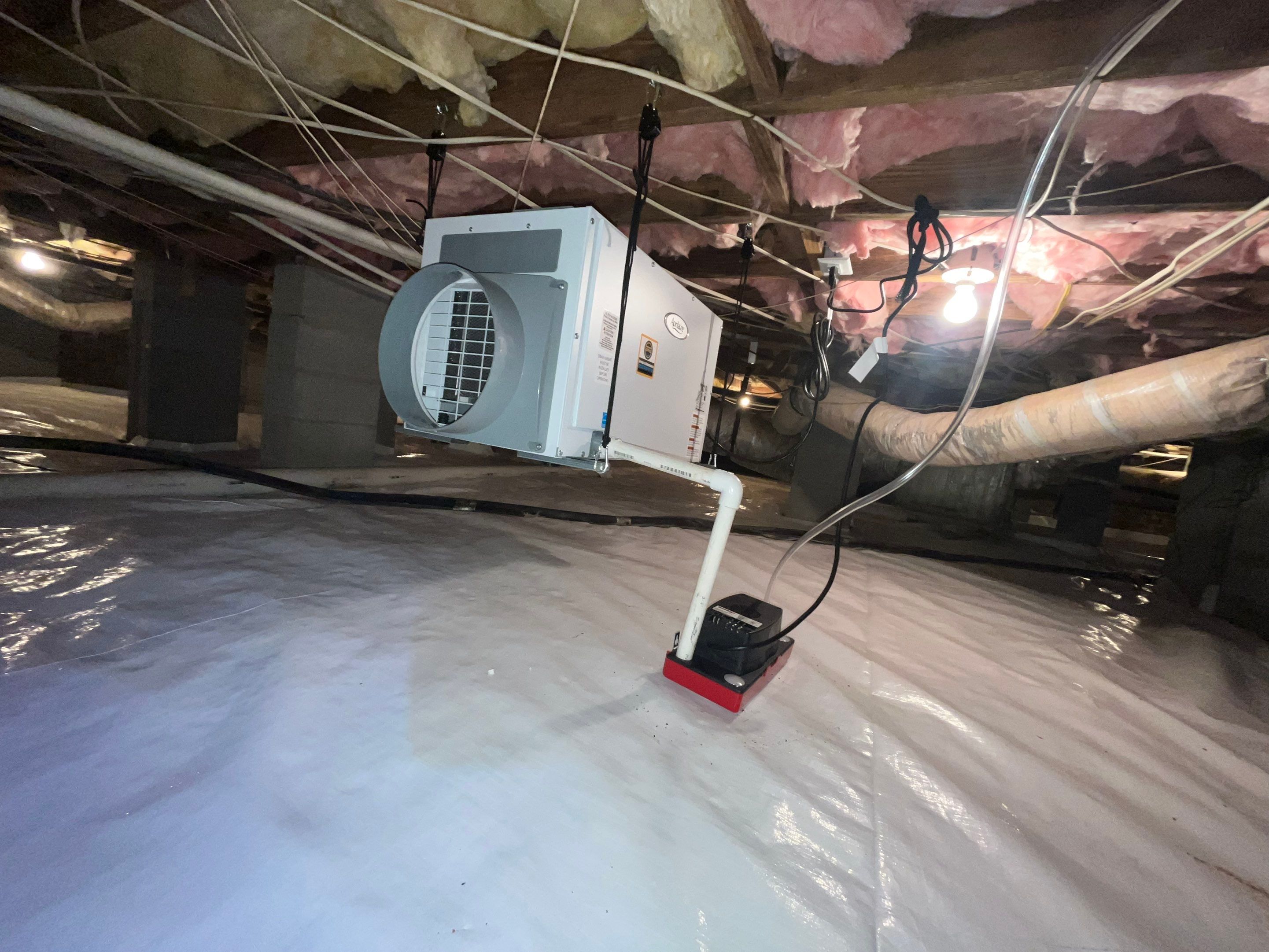 Dehumidifier and Moisture Barrier install with Structural repairs. by Impact Crawlspace