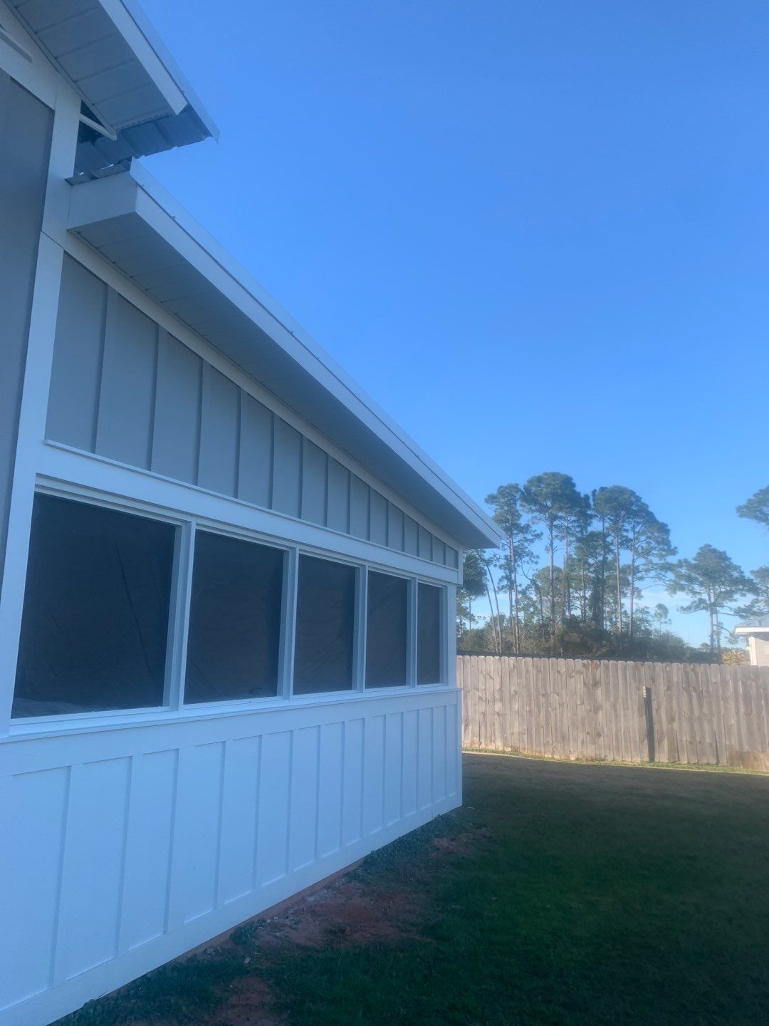 Soffit and Fascia on a metal building by Gutter Professors