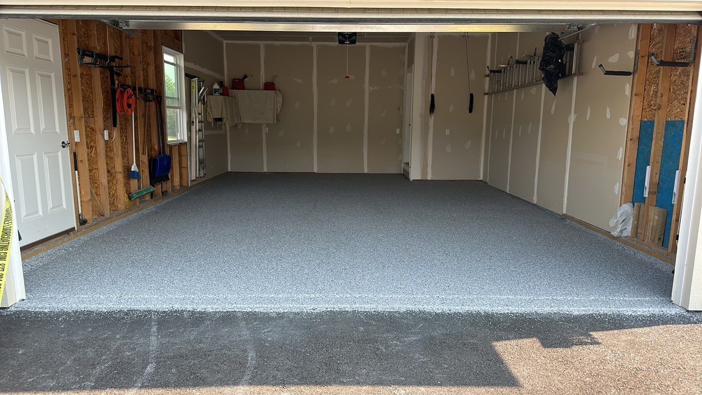 Silverado garage floor coating  by NG Masonry & Construction LLC