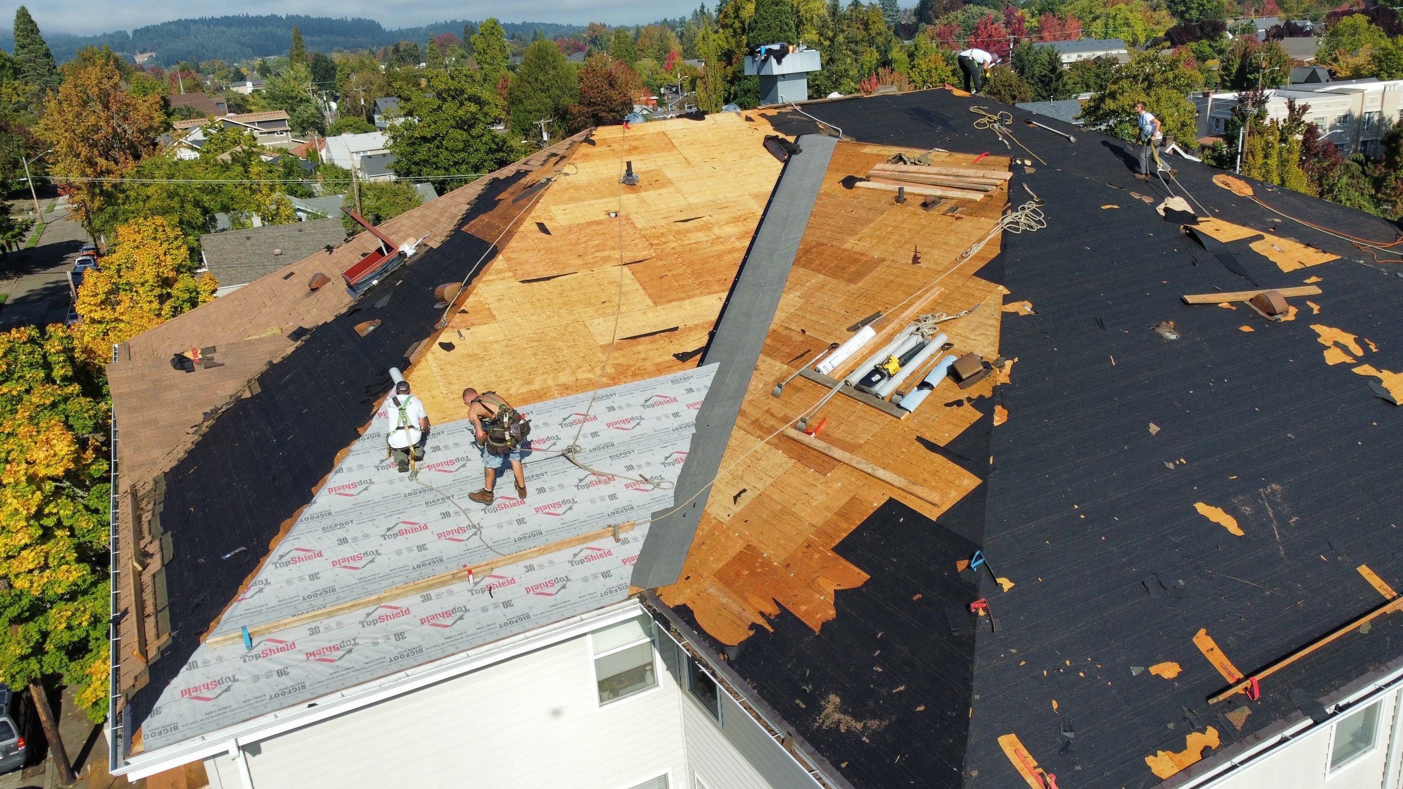 Commercial Roofing Installation using IKO Dynasty (Color: Biscayne) by Orezona Building & Roofing Company, Inc.