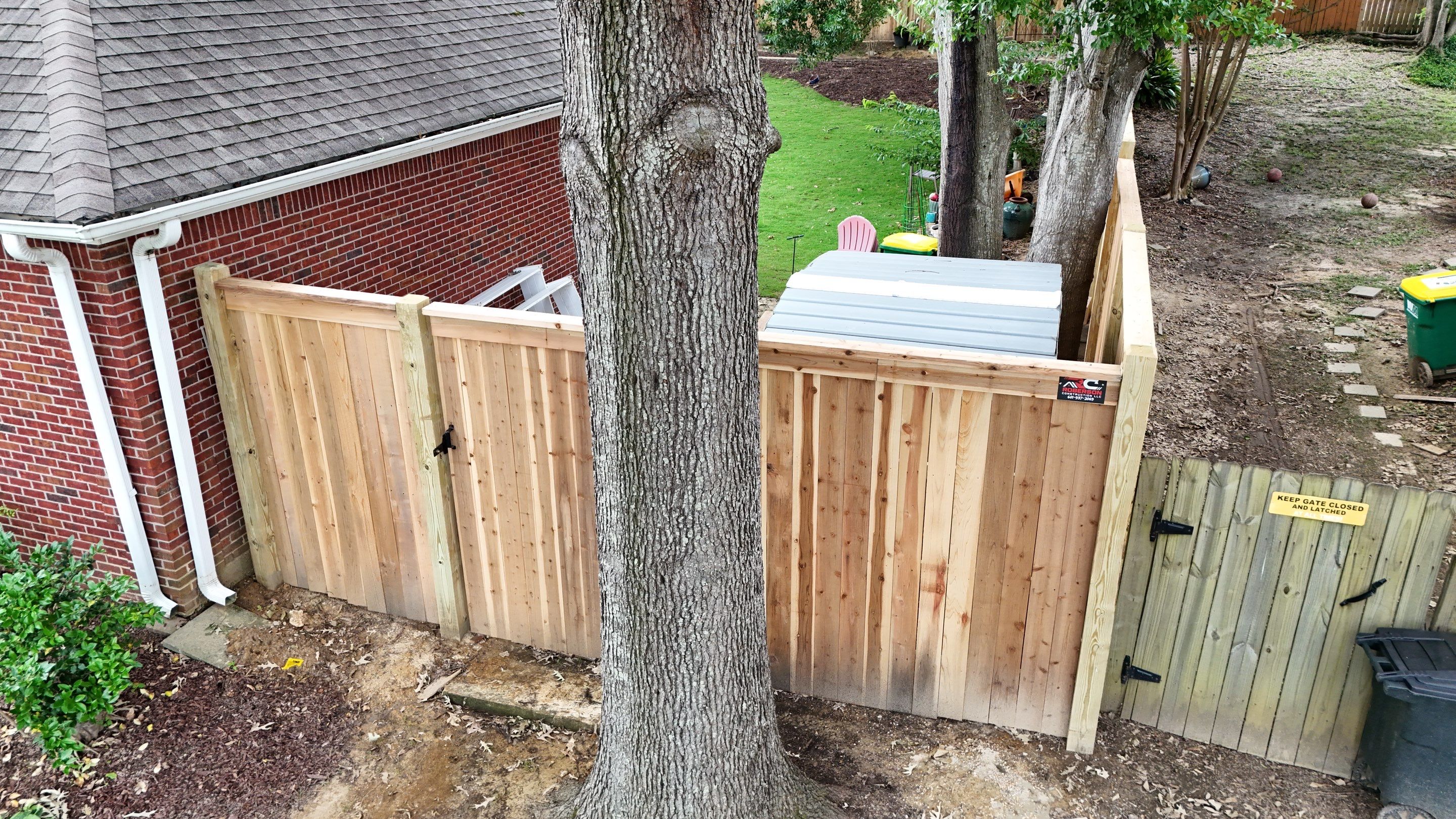 8' Cedar Good Neighbor 6x6 w/Decorative Opening by Roberson Construction LLC