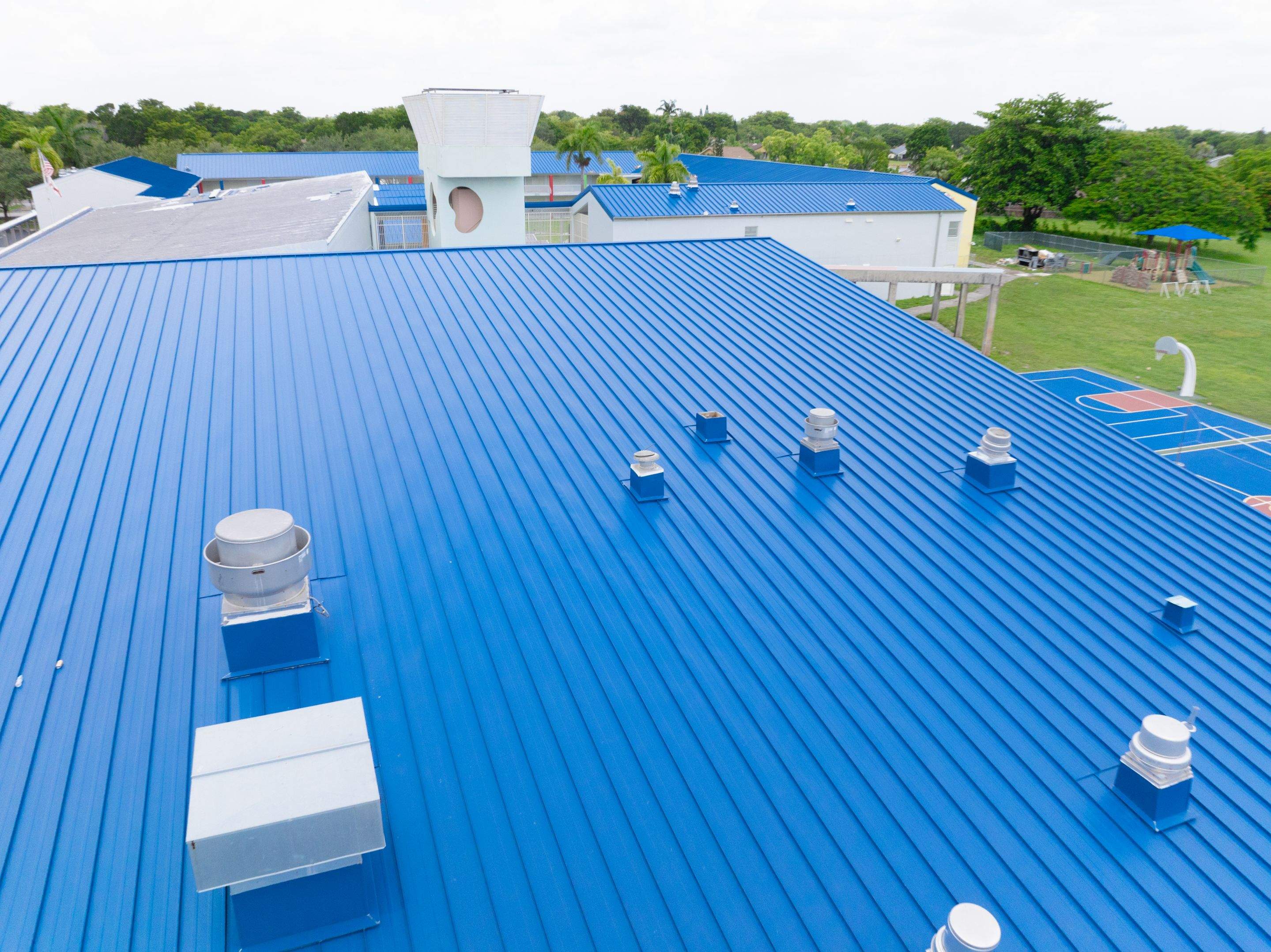 24ga 1.5" Mechanical Seam Slate Blue by Total Roofing System The Metal Roof Experts
