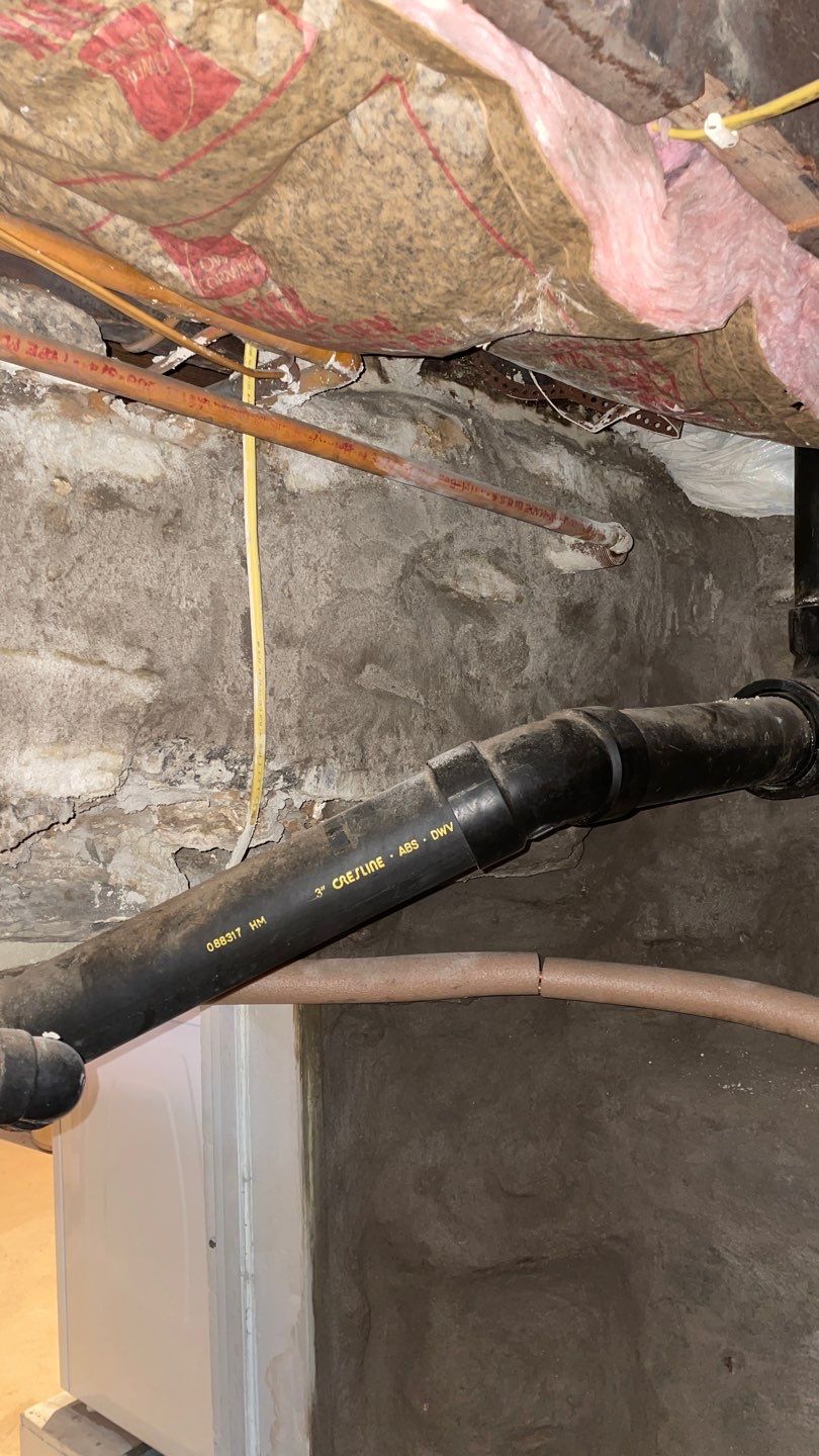 Parge Coating Drew's Stone Foundation by Waterproofing Northeast