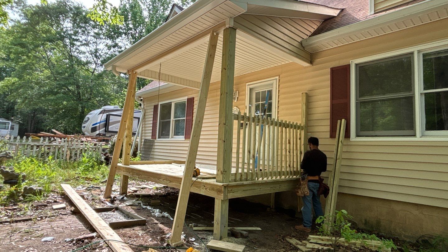 Roof Replacement and cover porch  by Deerfield Roofing LLC